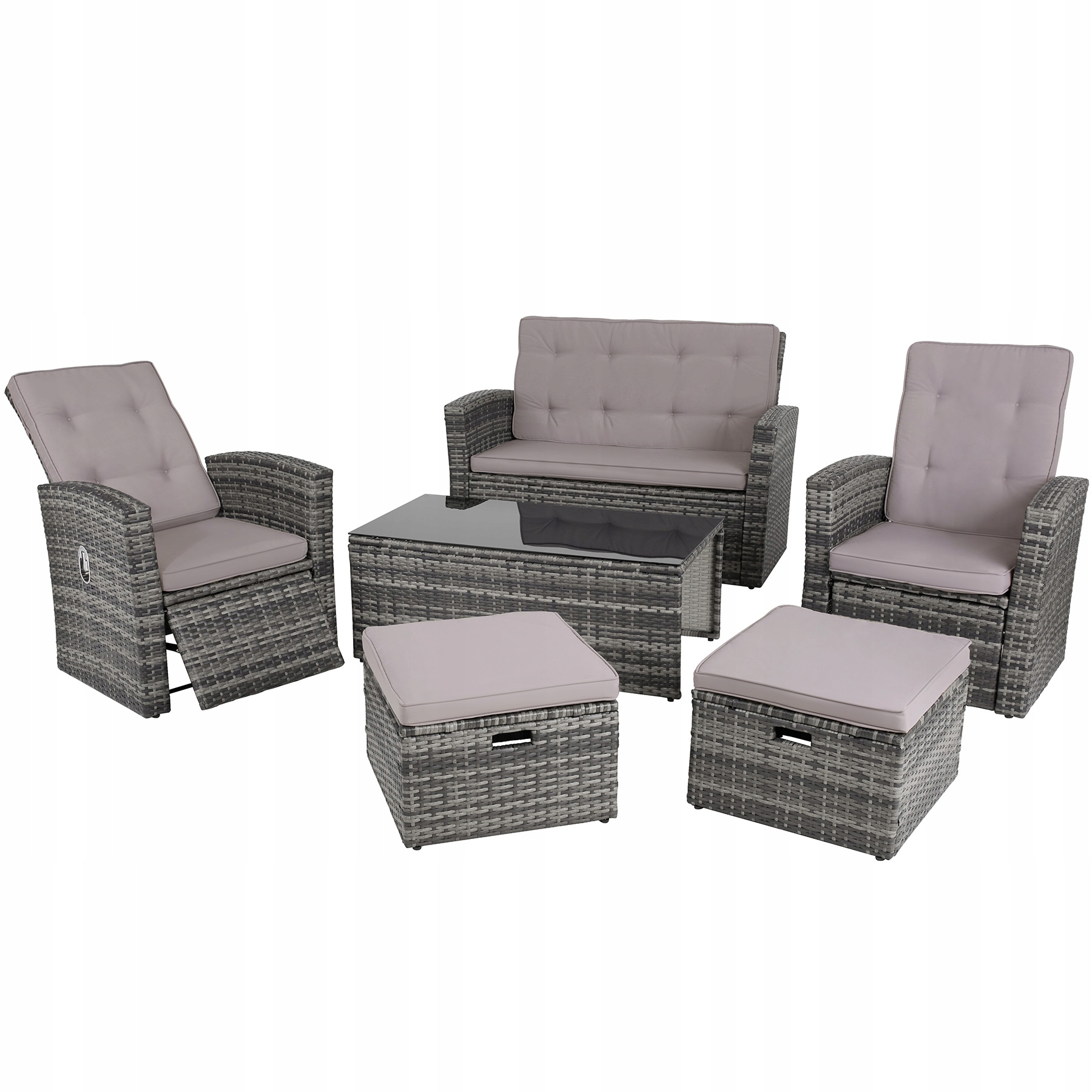

Meble ogrodowe technorattan Bari szary 404304