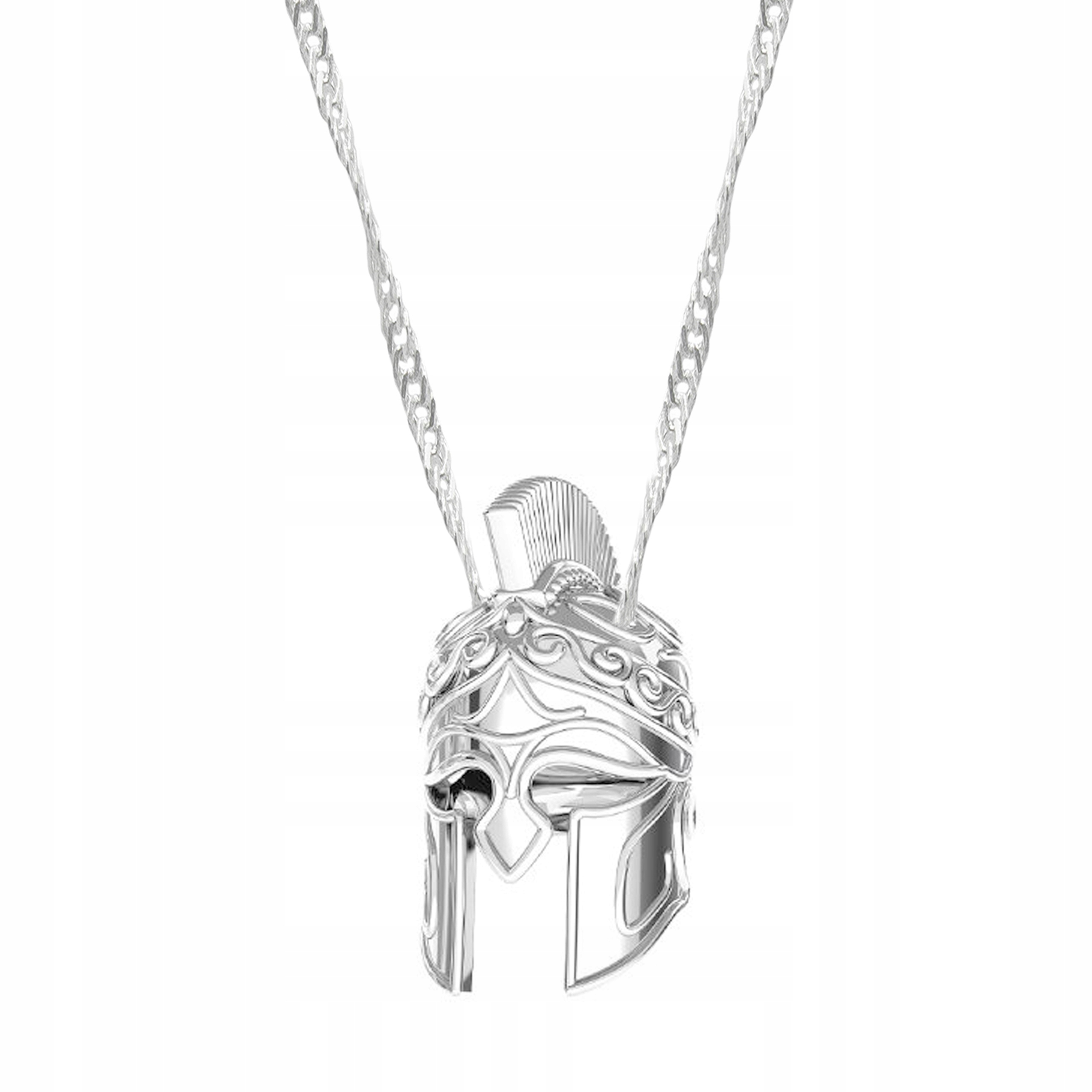 

Łańcuszek srebrny naszyjnik 925 Hełm Spartan