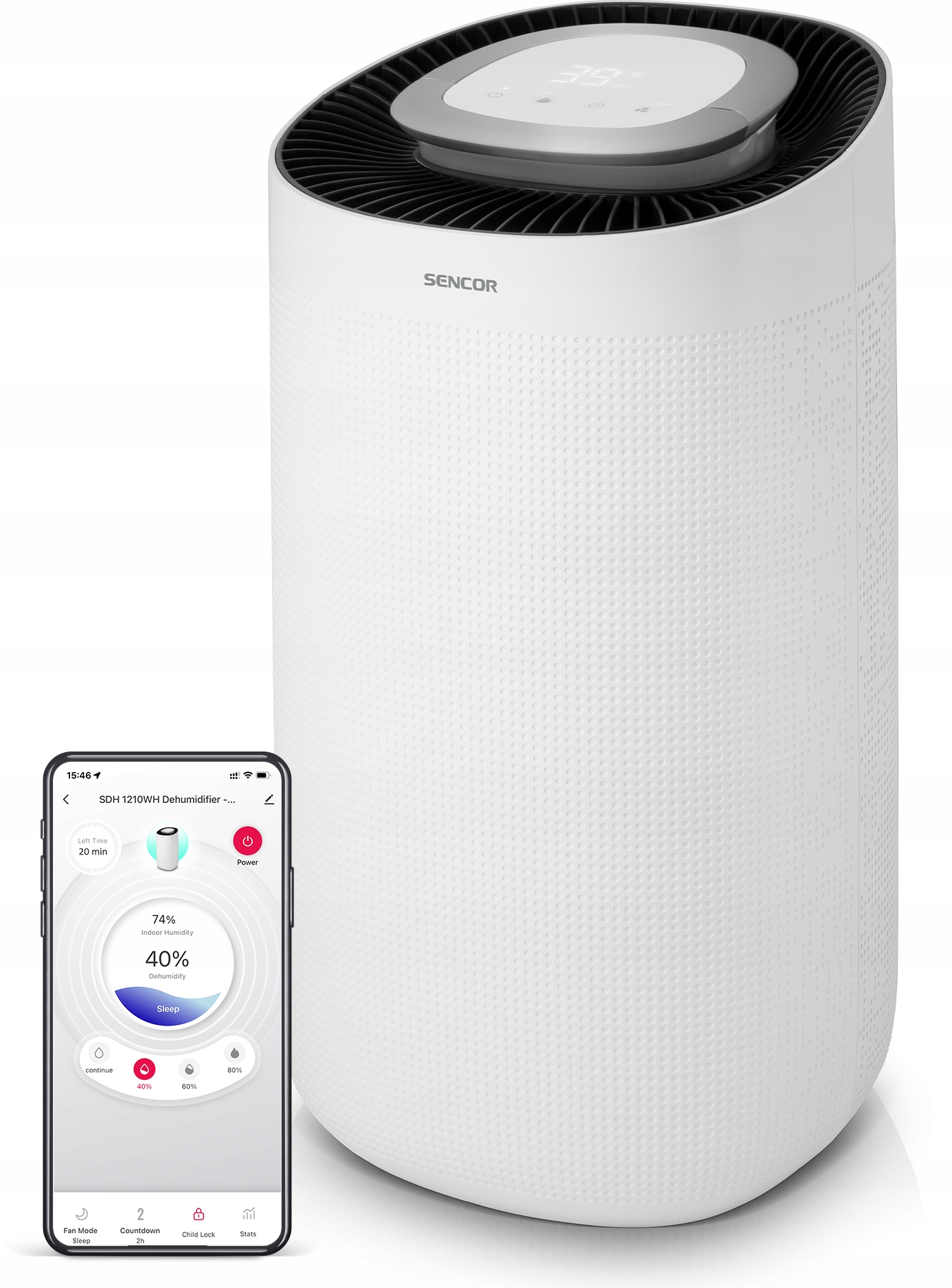 Odvlhčovač vzduchu Sencor Sdh 1210WH 158 W 30 l/24 h