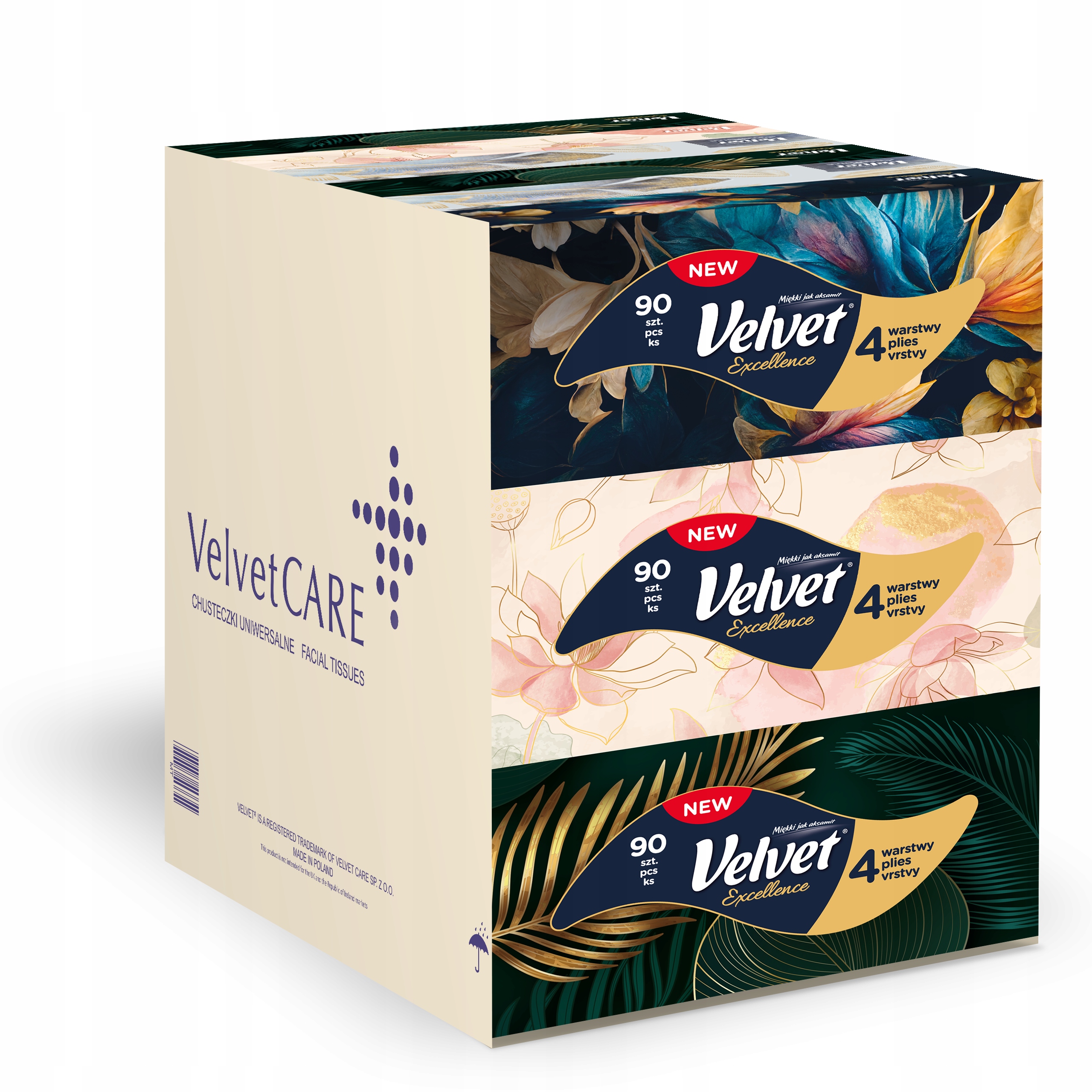 Velvet chusteczki Excellence 4 warstwy 18 opakowań