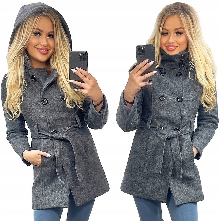 Klasická Bunda S Páskem S Kapucí_barvy_s