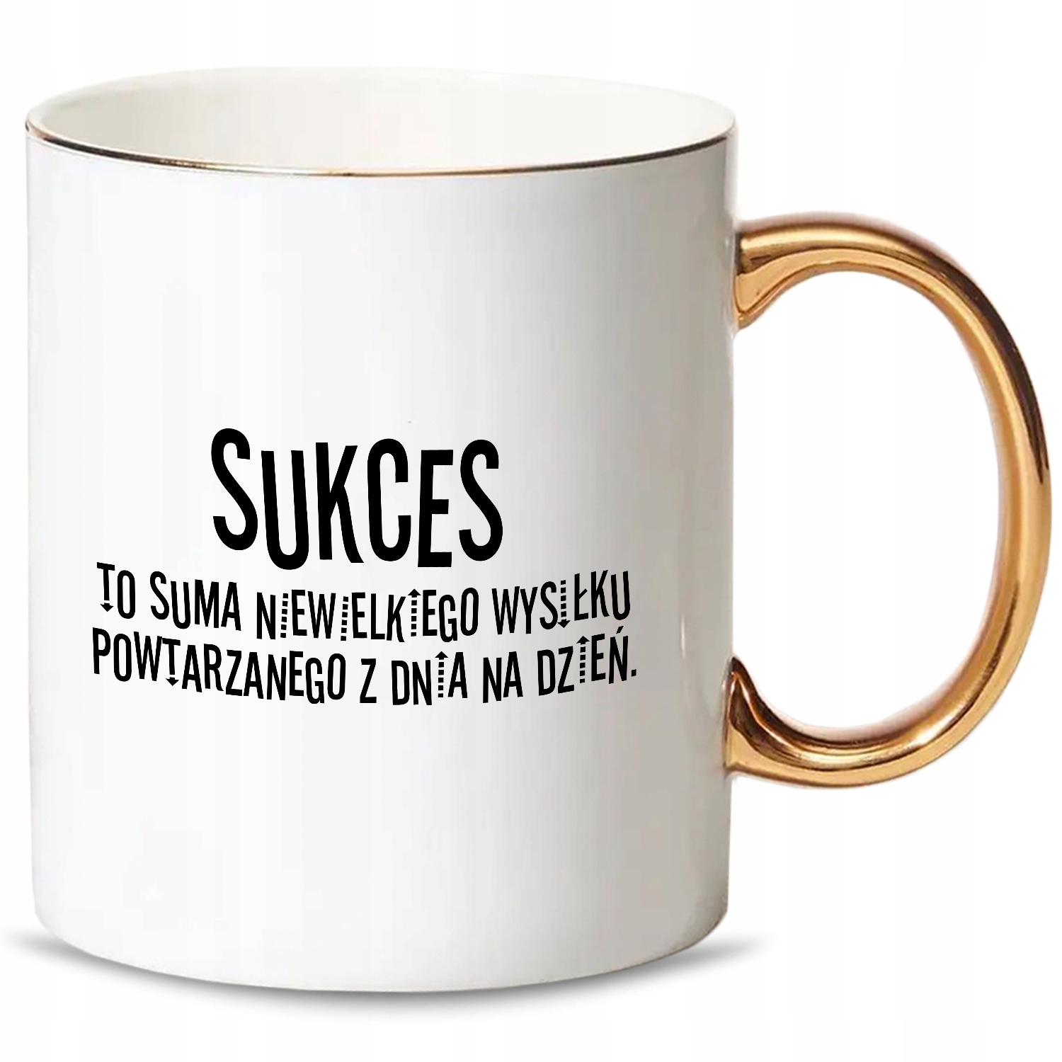 

Kubek Złoty Uchwyt Motywujace Cytaty Dużo Wzorów