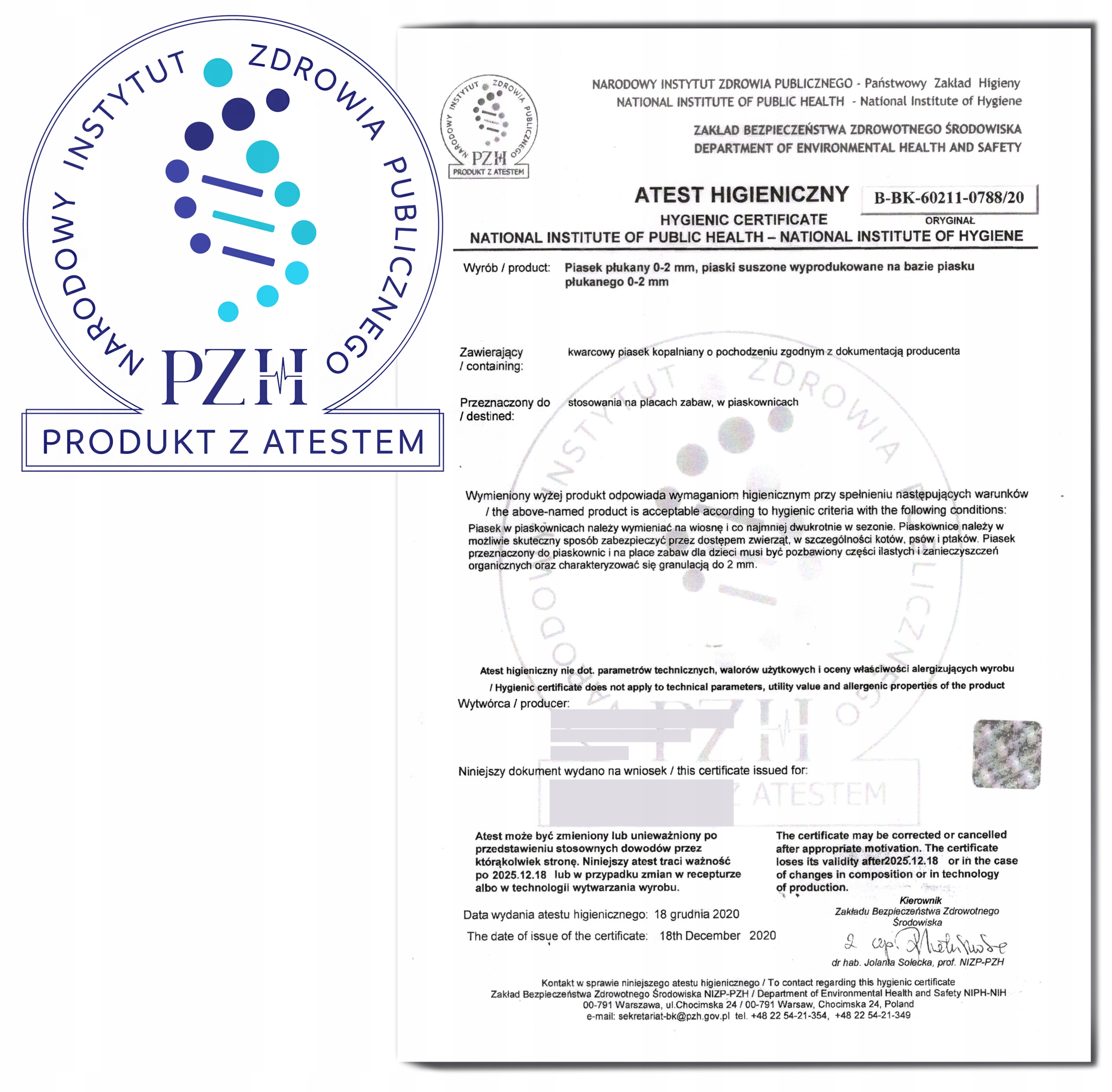 PIASEK DO PIASKOWNICY ATEST CZYSTY TONA BIG BAG Kod producenta PIASEK DO PIASKOWNICY ATEST
