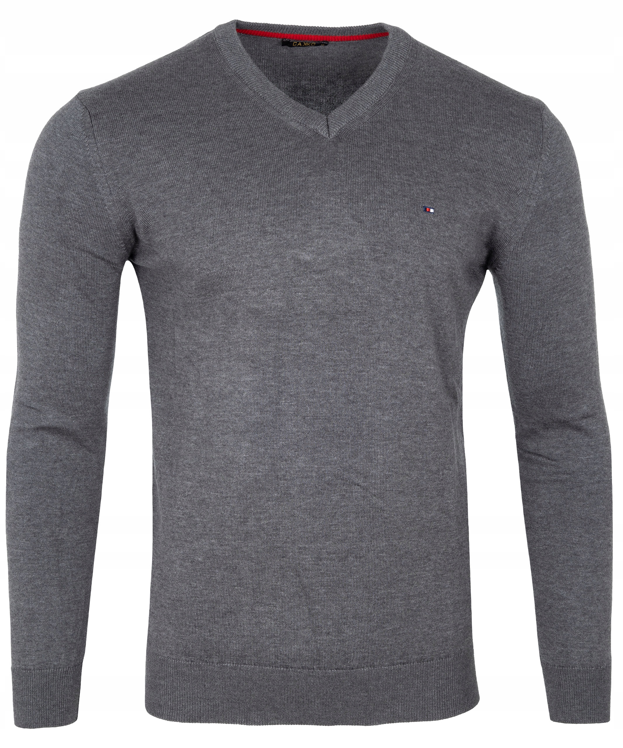 

Sweter Dopasowany W Serek XXL Szary