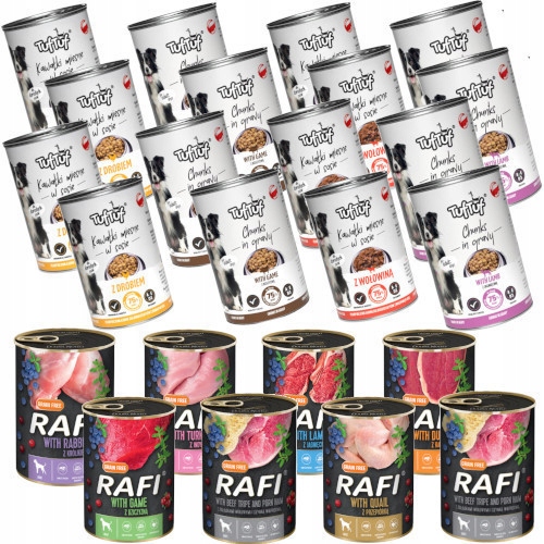 Zestaw dla psa 24szt: Bult Tuf Tuf 415g Rafi 400g