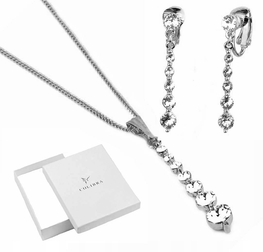 

Srebrny Komplet Biżuterii Cyrkonie Swarowski