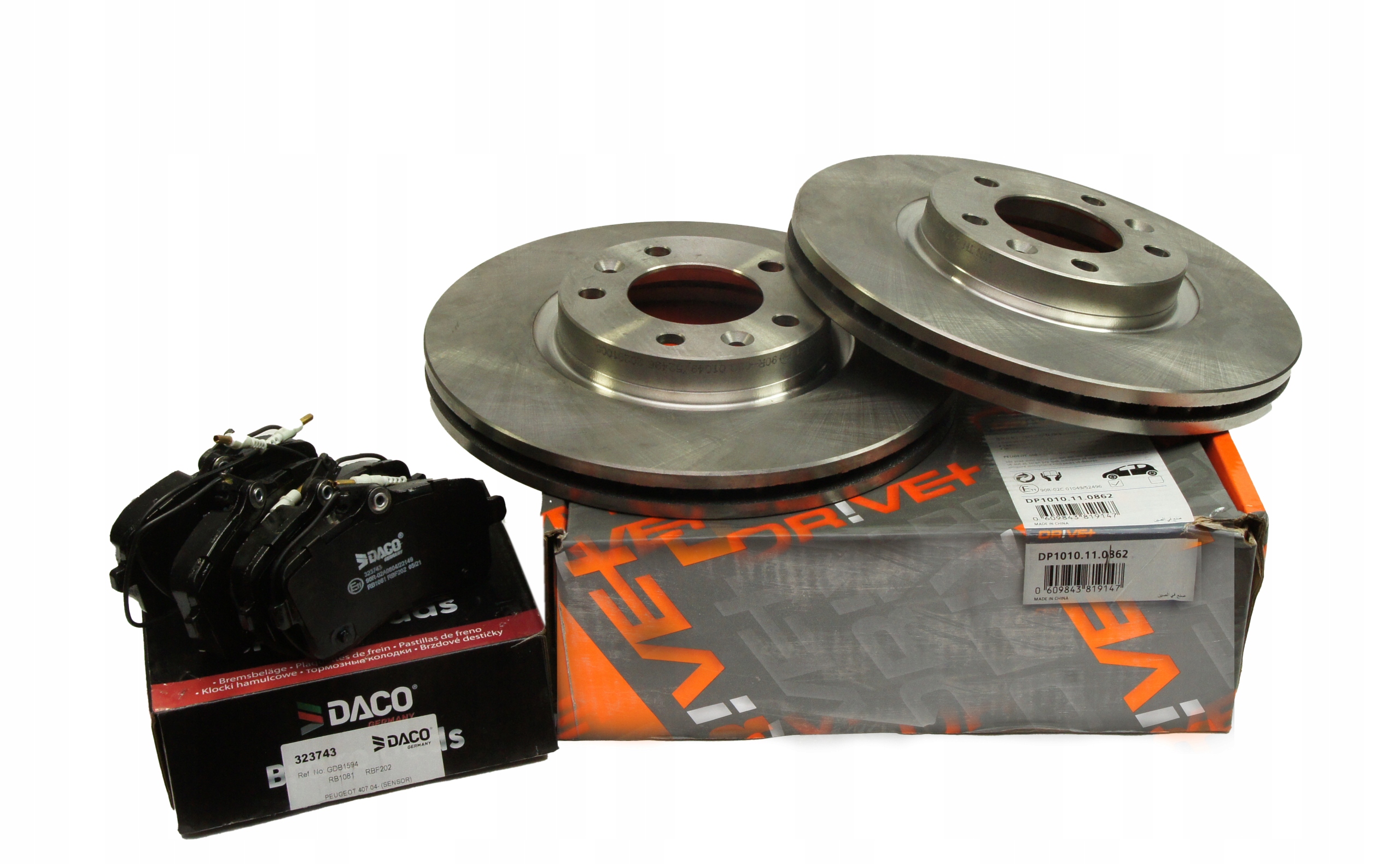 Диски + колодки передние PEUGEOT 407 1.6 1.8 2.0 282 мм