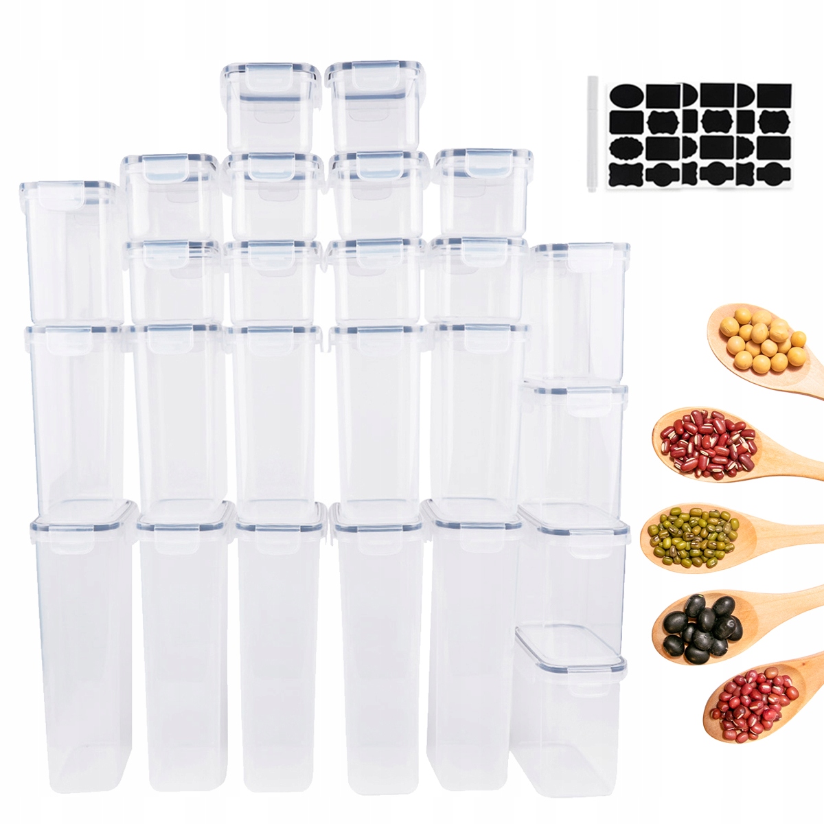 Nádoby Na Skladování Potravin, Hermetické Krabičky 25 Ks Nálepka