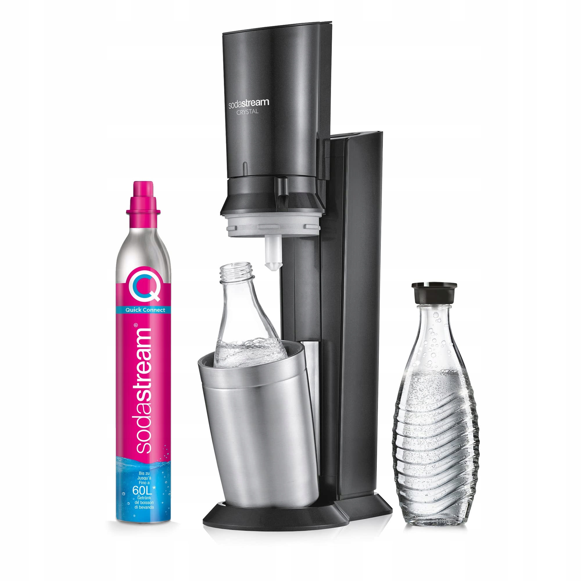 Сатуратор для воды SodaStream Crystal 2,0 стеклянный графин картридж черный