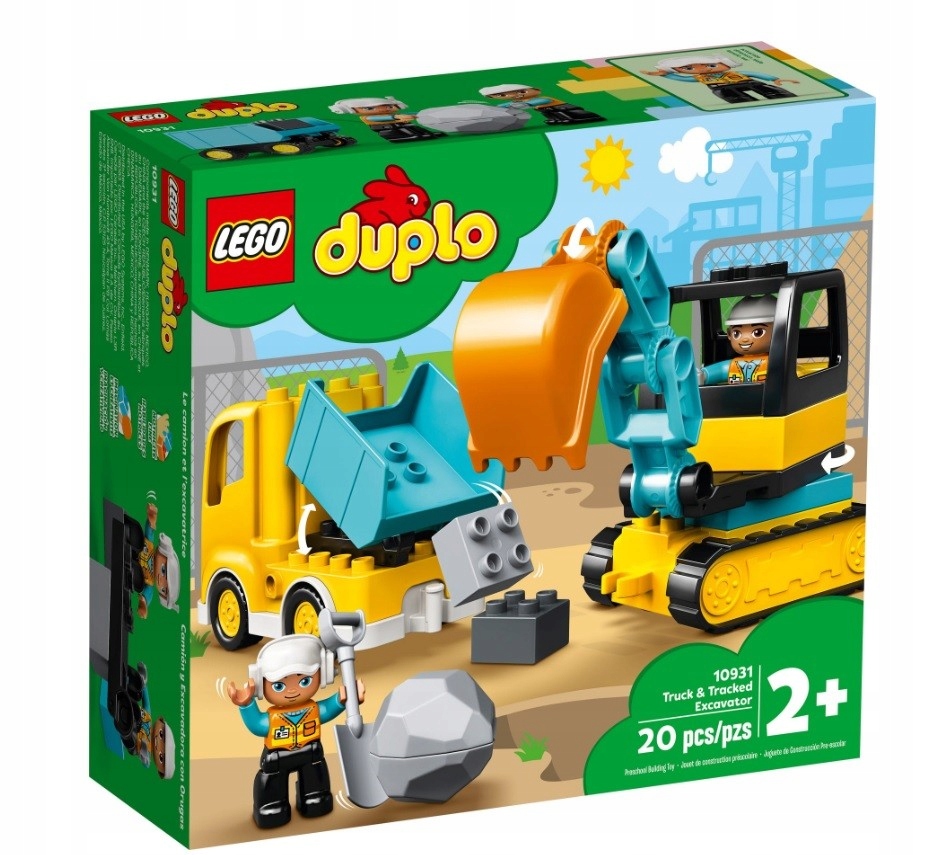 

10931 Ciężarówka koparka gąsieni klocki lego duplo