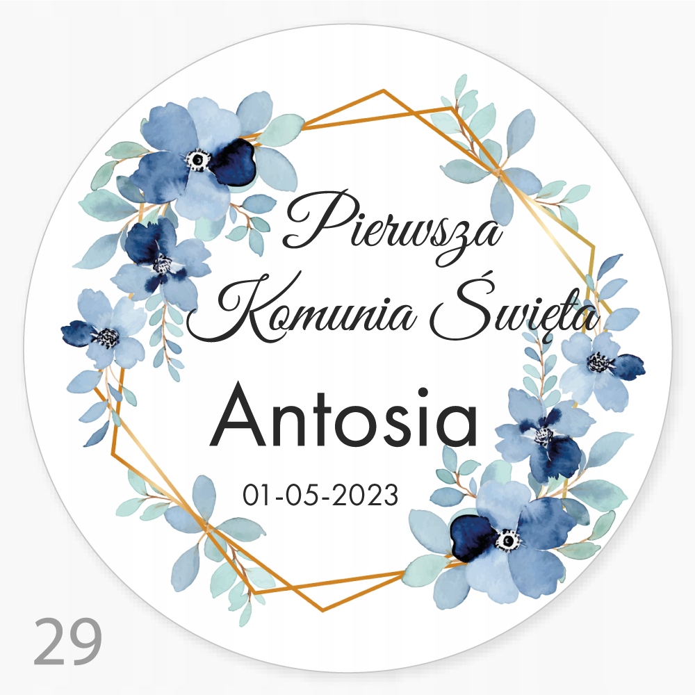 

Naklejki Pierwsza Komunia Święta Twoje Imię 24 szt