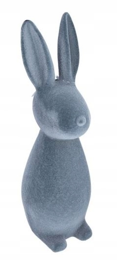 ZAJĄC welurowy flok SZARY zajączek WIELKANOC 40 cm