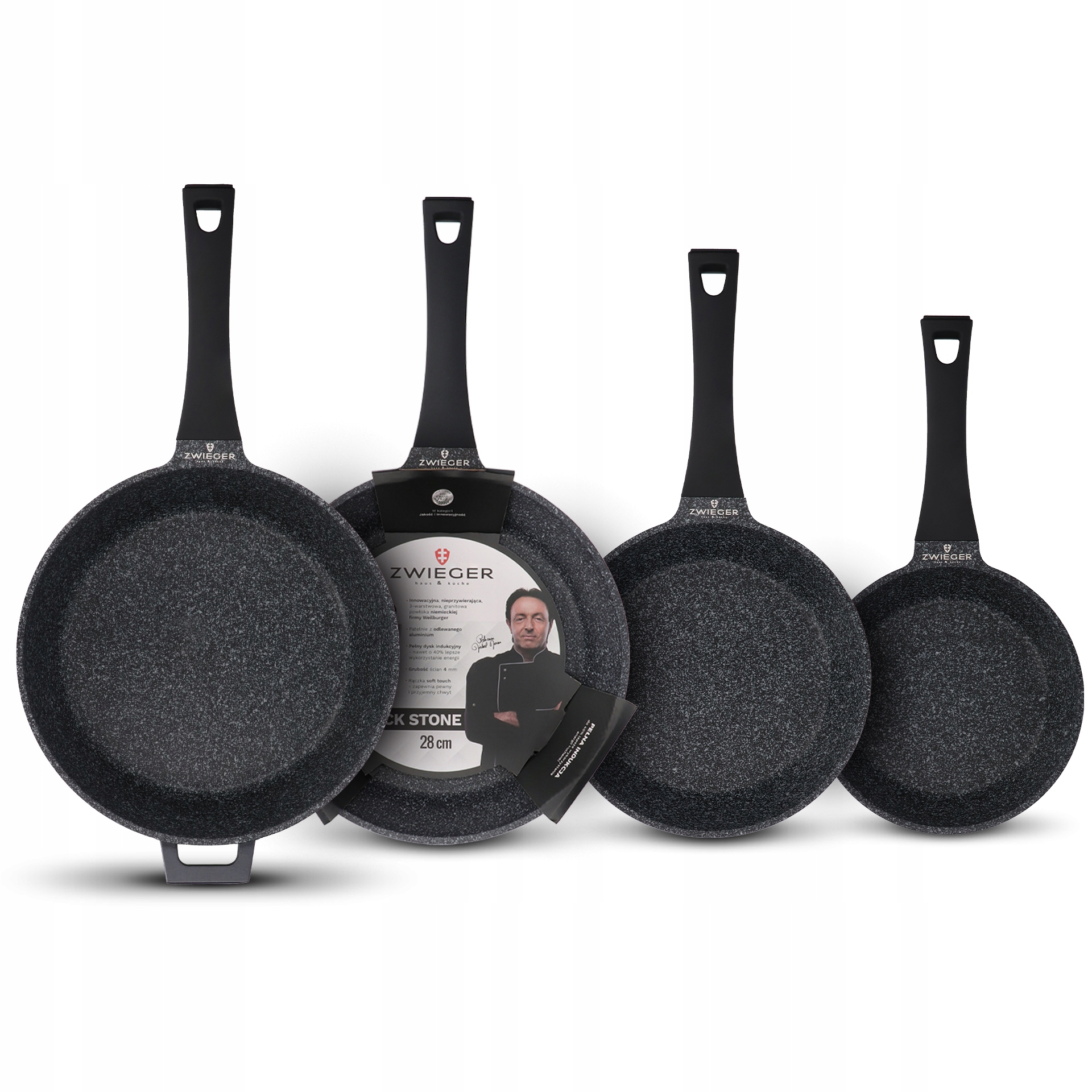 

Zwieger Black Stone Zestaw Patelni 4 El