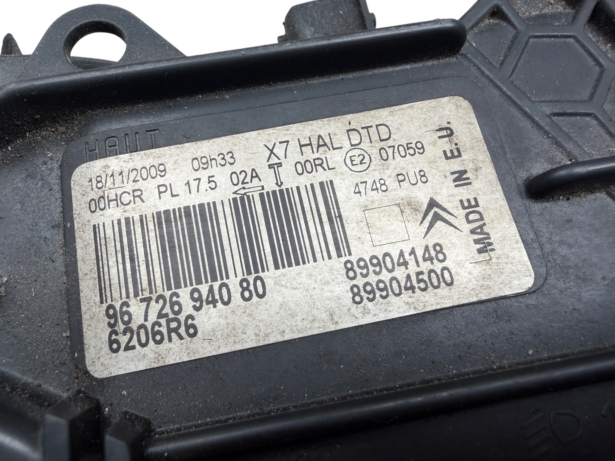 light right front CITROEN C5 III X7 9672694080