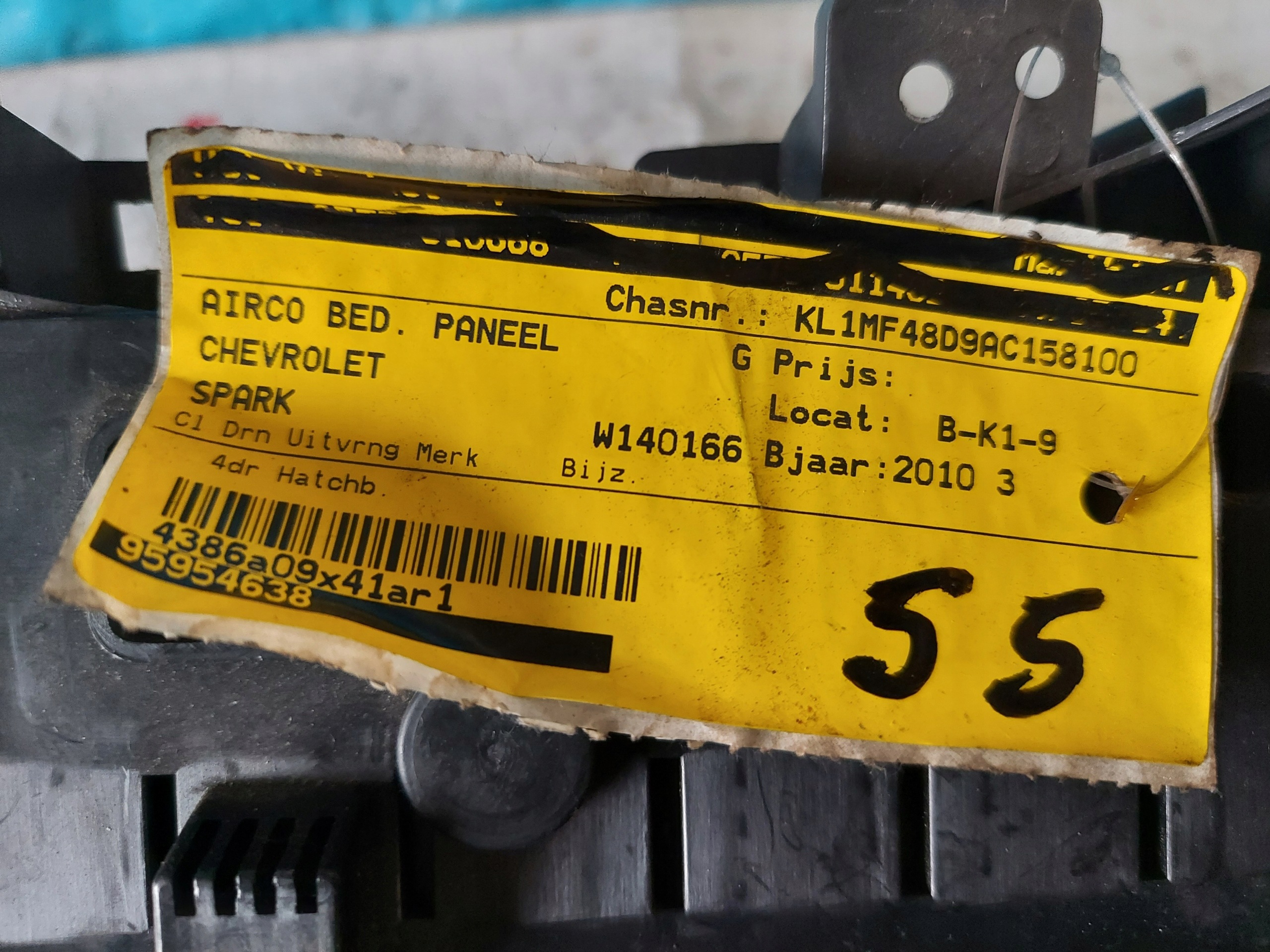 PANEL KLIMY CHEVROLET SPARK 2010 R 95954638