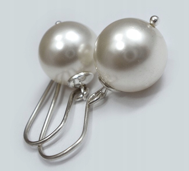 Krásné Náušnice Stříbro Perly Krystaly Barvy