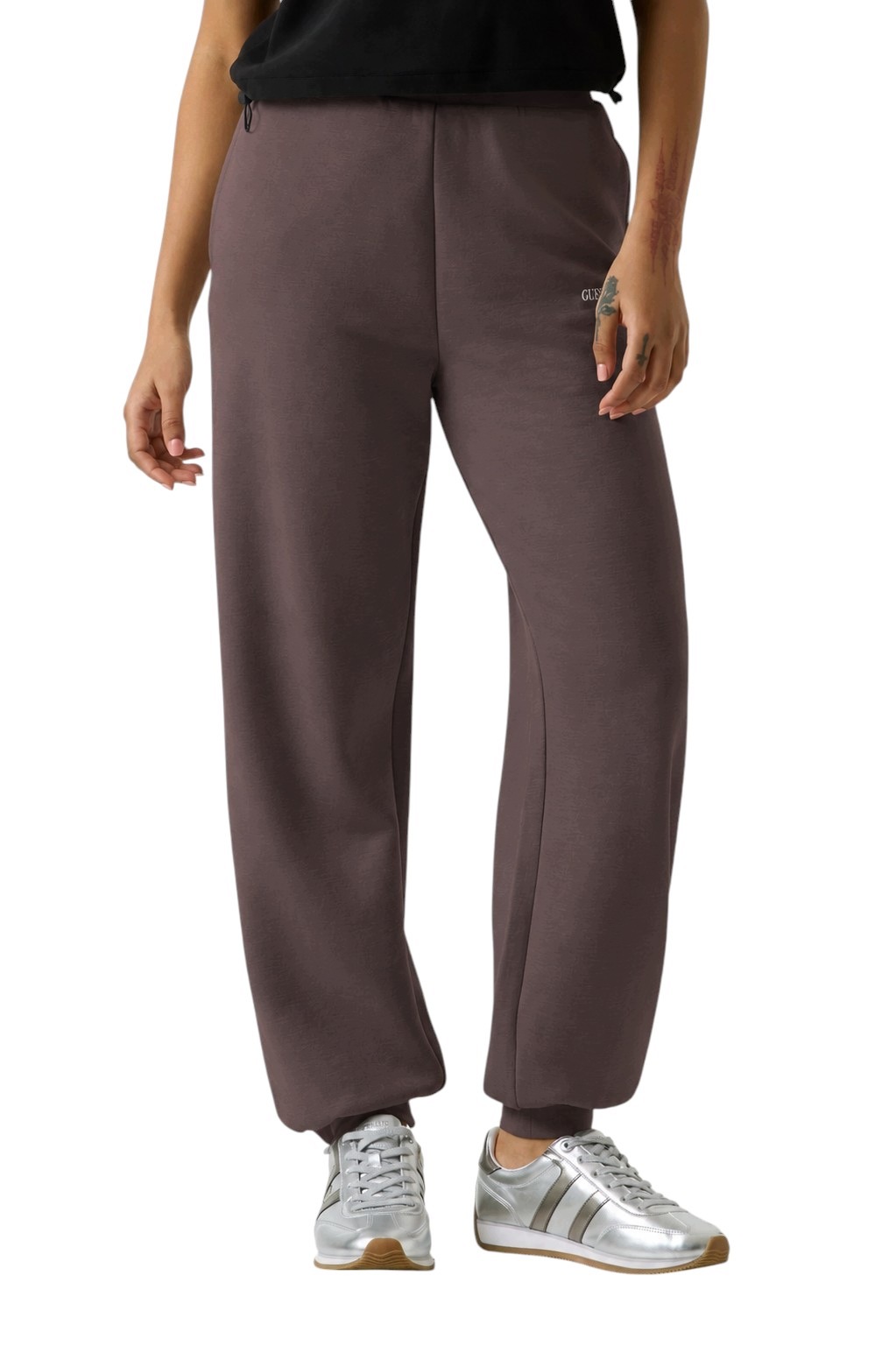 Guess, volné, hnědé, joggerové, stylové tepláky, velikost Xs