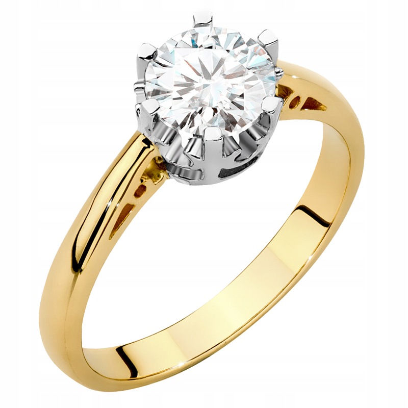 Zlatý Prstýnek pr. 585 14k s laboratorním diamantem 1,00ct Gravírování