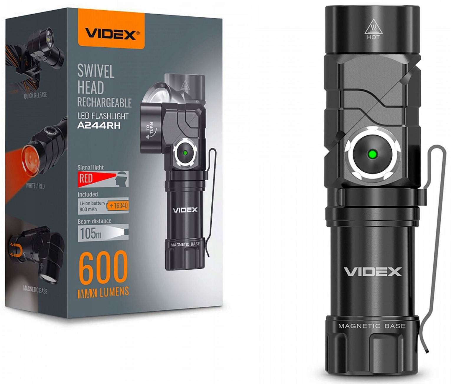 Videx A244RH latarka czołowa 600 lm