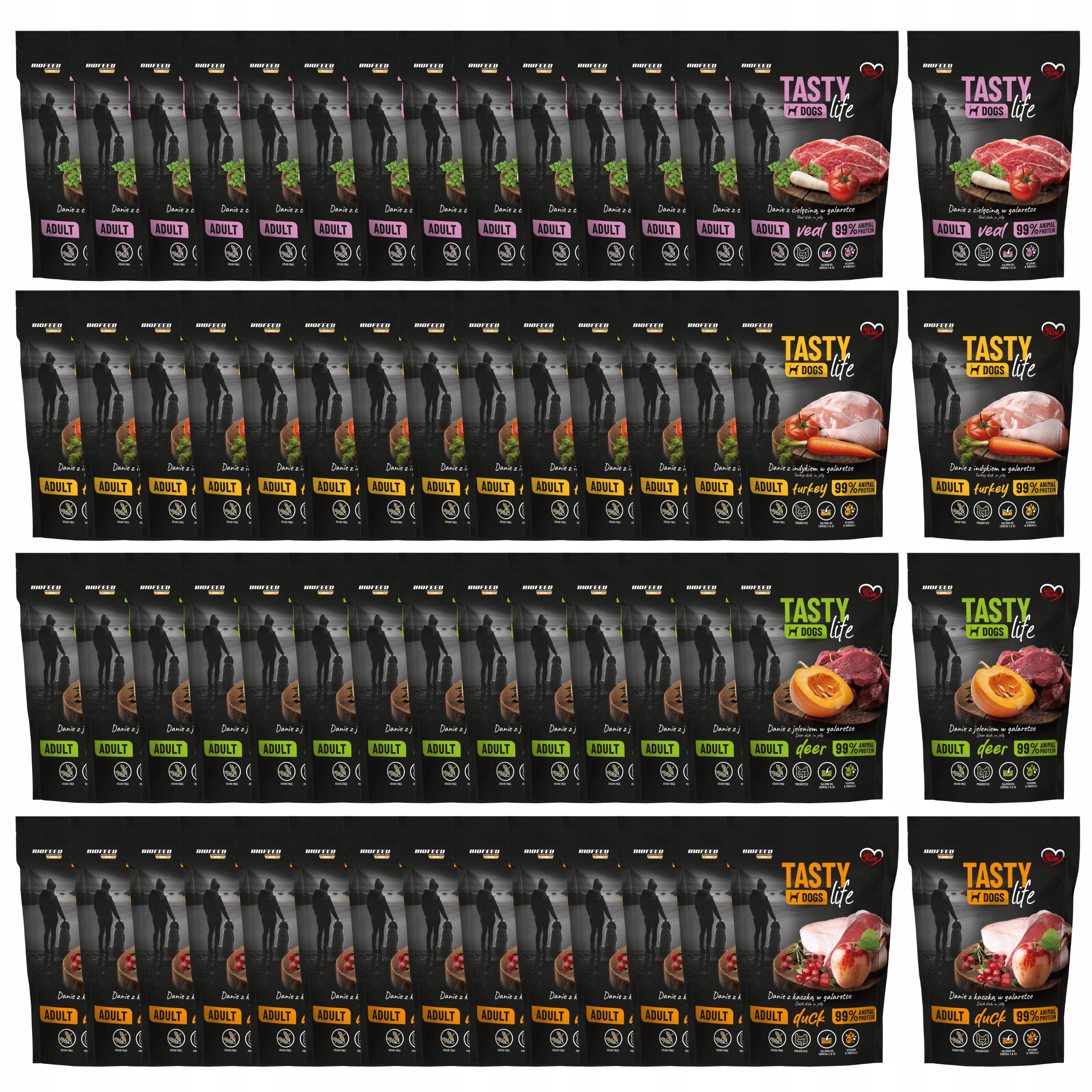 Levně Euphoria Tasty Life krmivo pro psy jídlo želé mix chutí 60 x 150 g