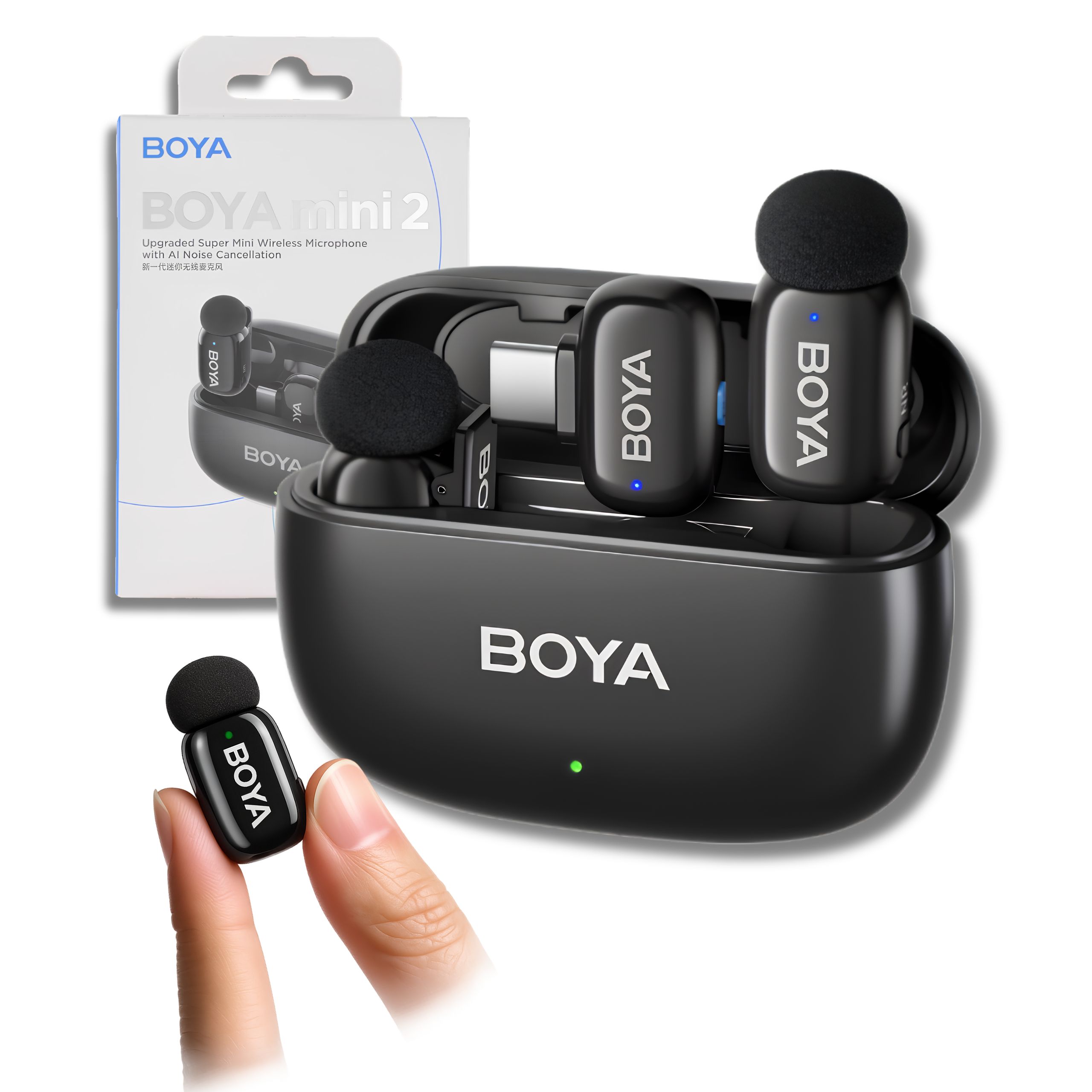 Bezdrôtové Mikrofóny Boya 2.4 GHz Usb-c Lightning Sada Malých Ľahkých Puzdier