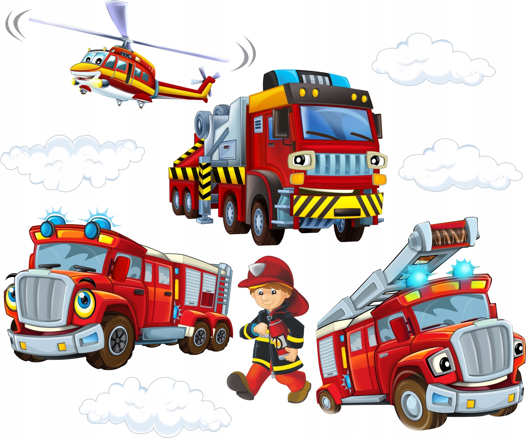 NAKLEJKI NA ŚCIANĘ STRAŻAK STRAŻ 50x100cm SP1