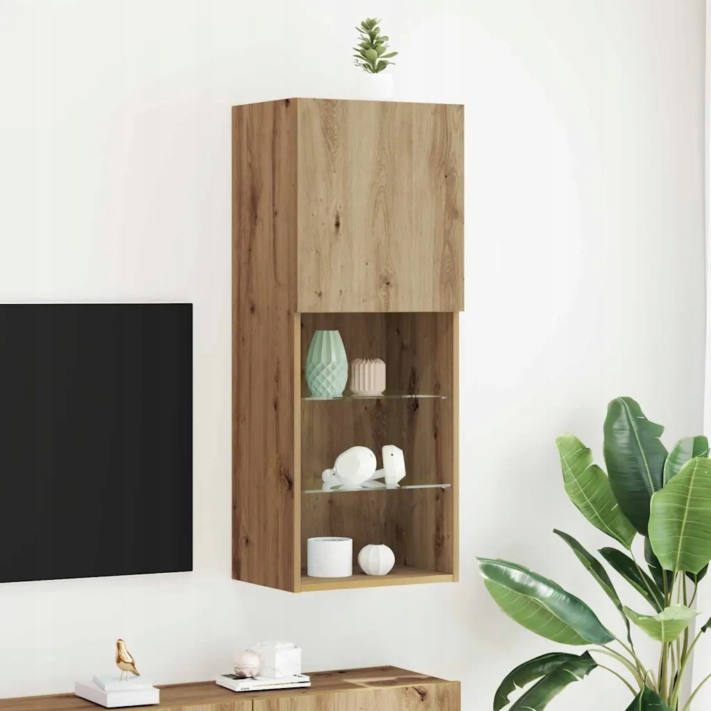 vidaXL Sestava Tv skříněk s Led Artisanový dub 40,5 x 30 x 102 cm