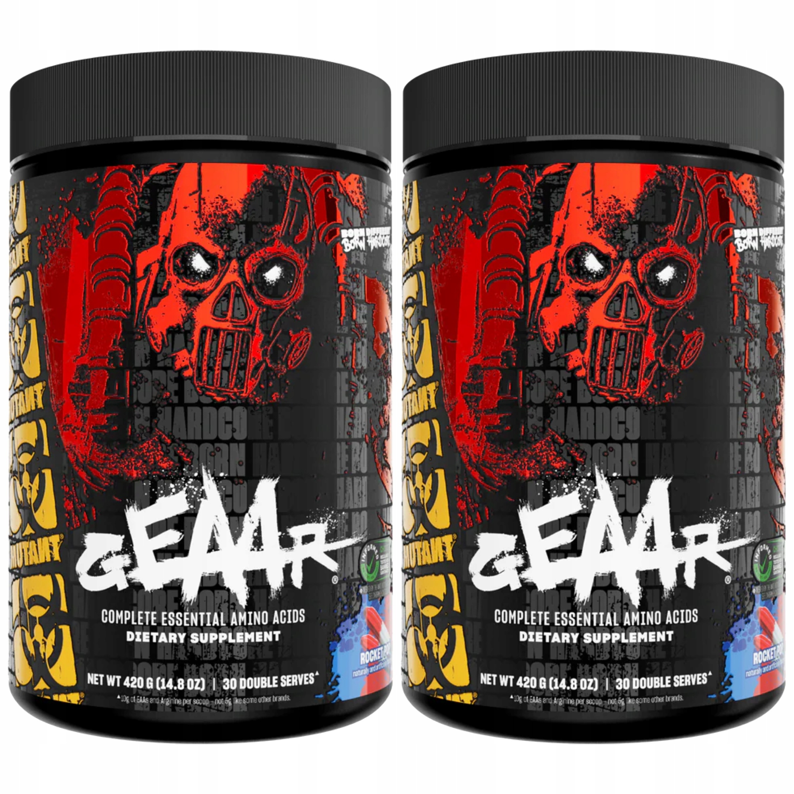2x Aminokyseliny Eaa Bcaa Leucin Regenerace elektrolytů 400 g Mutant Geaar