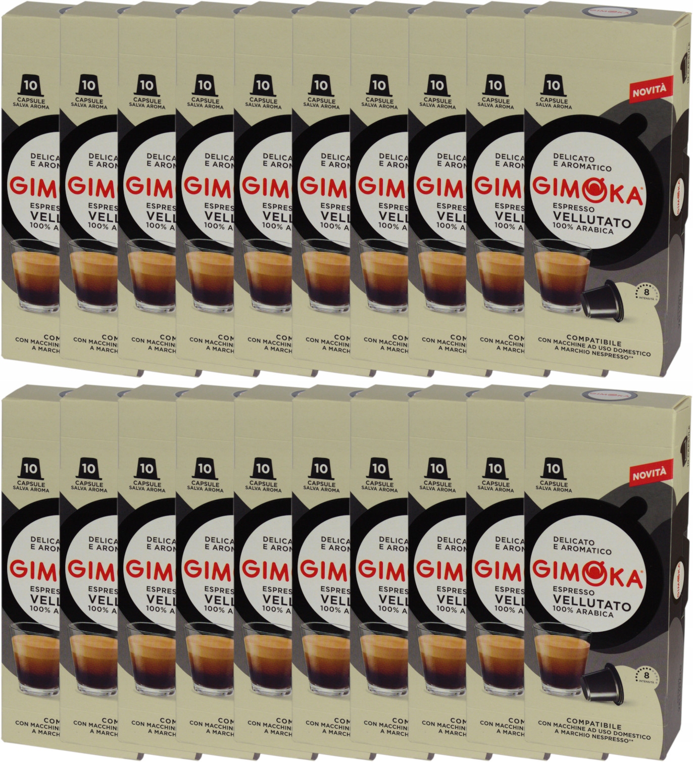 Kapsułki z kawą kompatybilne do Nespresso Gimoka Vellutato 200 szt