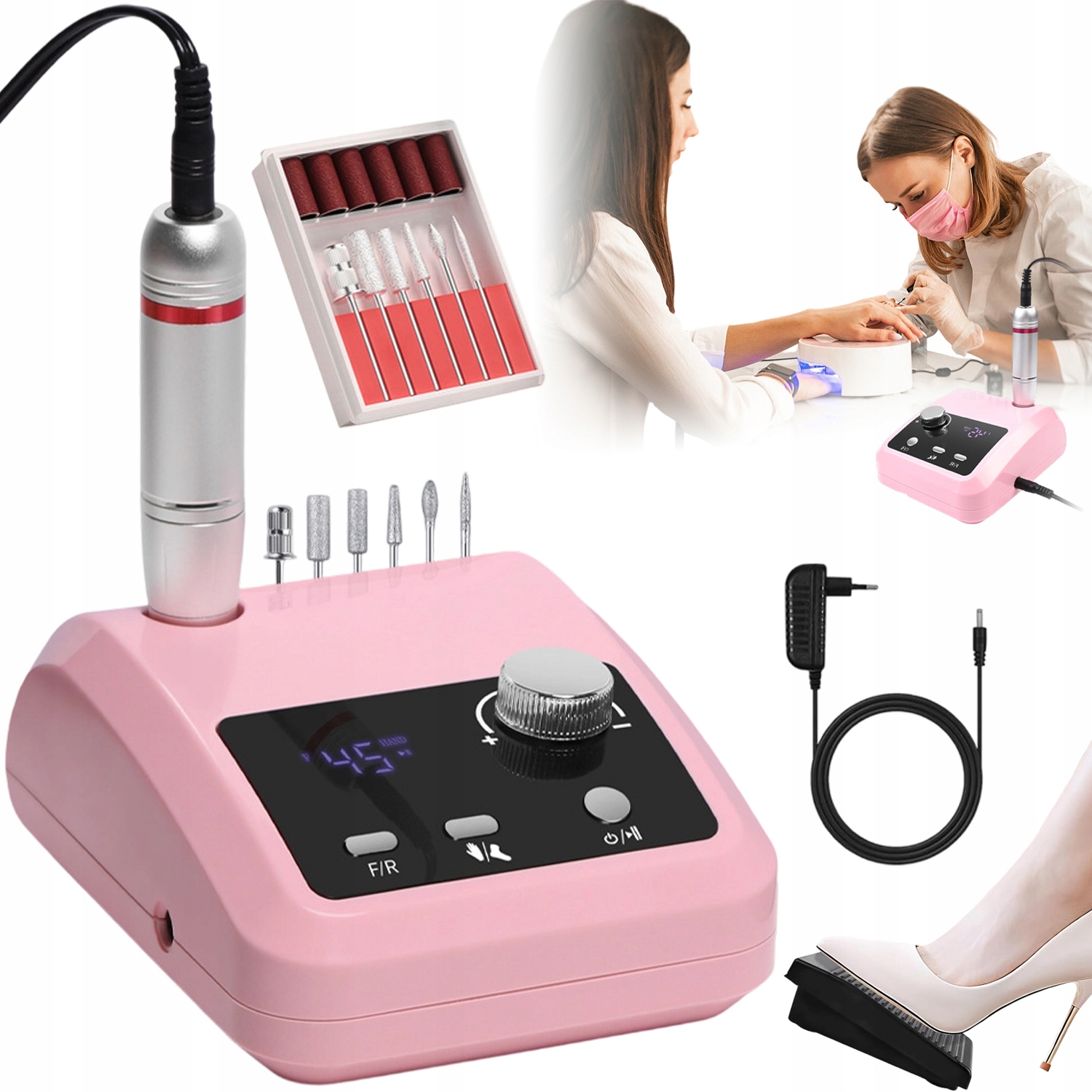 Pilník Na Nehty S Nízkou Hladinou Hluku LCD displej 220 V