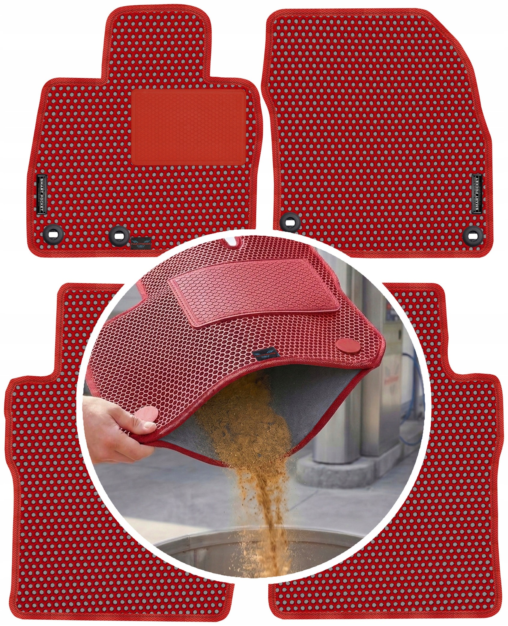 Honda Civic VIII Hb 3D 06-12 Koberečky Eva Smart Pocket Červené