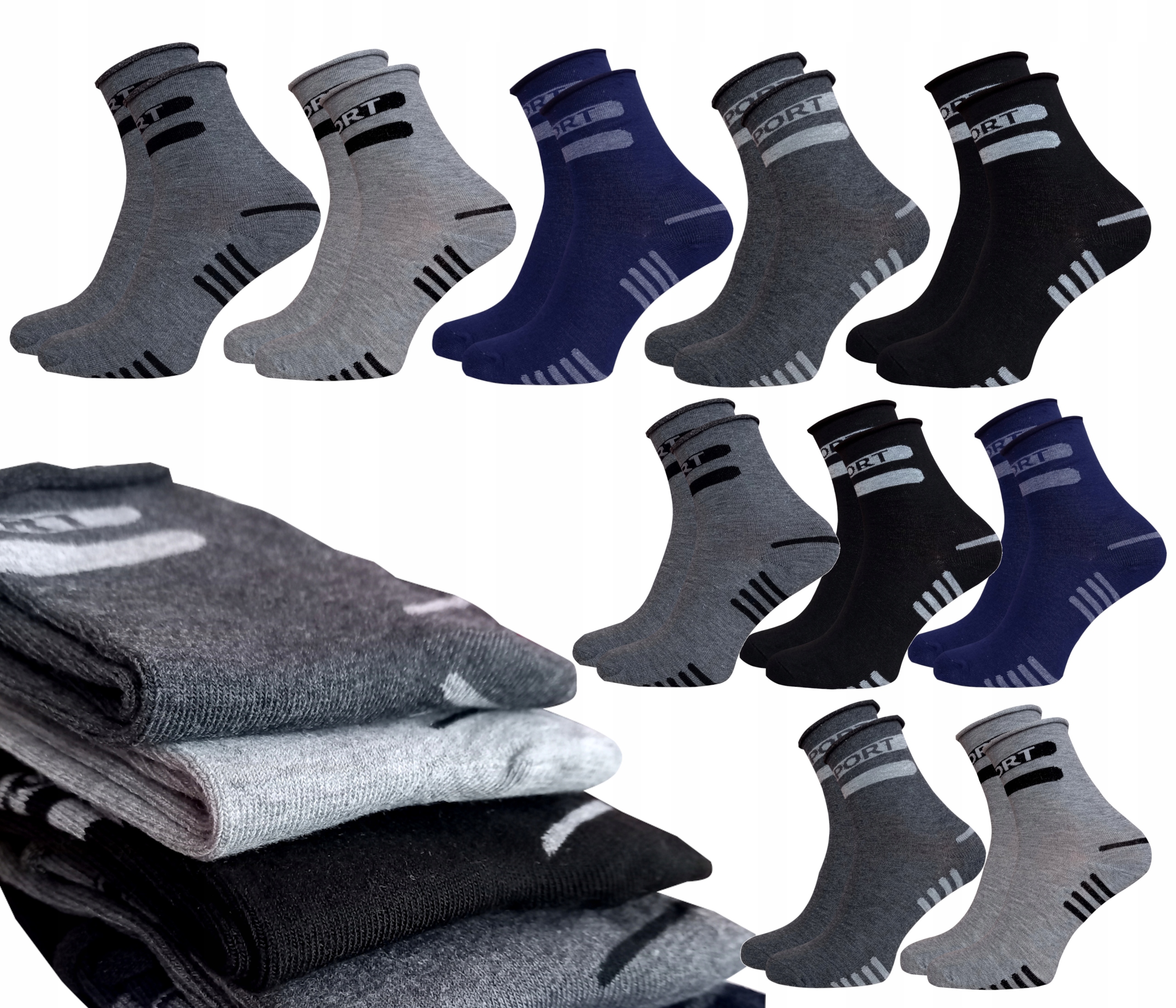 

10-PAK Bezuciskowe Skarpety męskie 40-43 Cotton