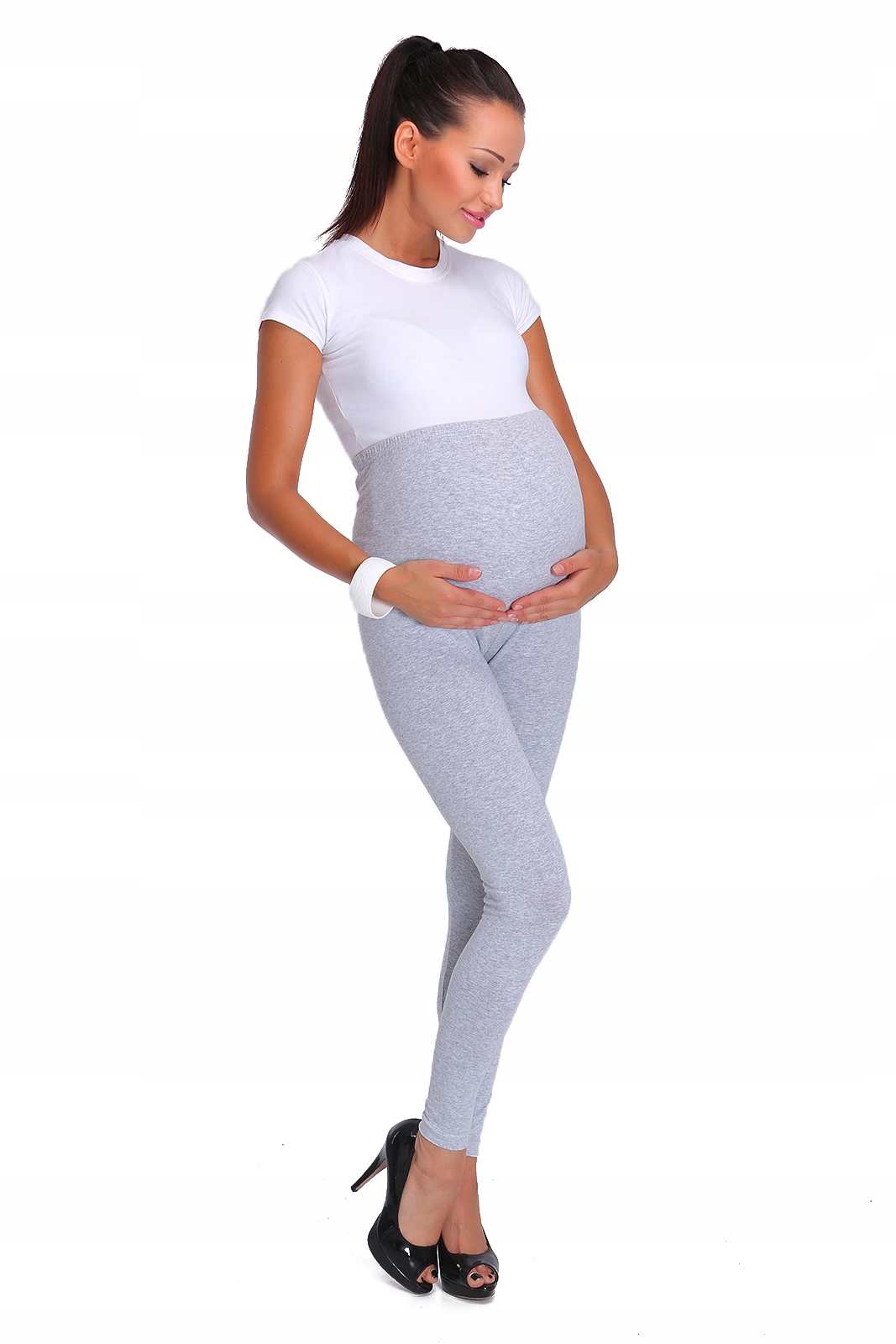 

Legginsy Ciąża Długie Panel Bawełniane Getry L