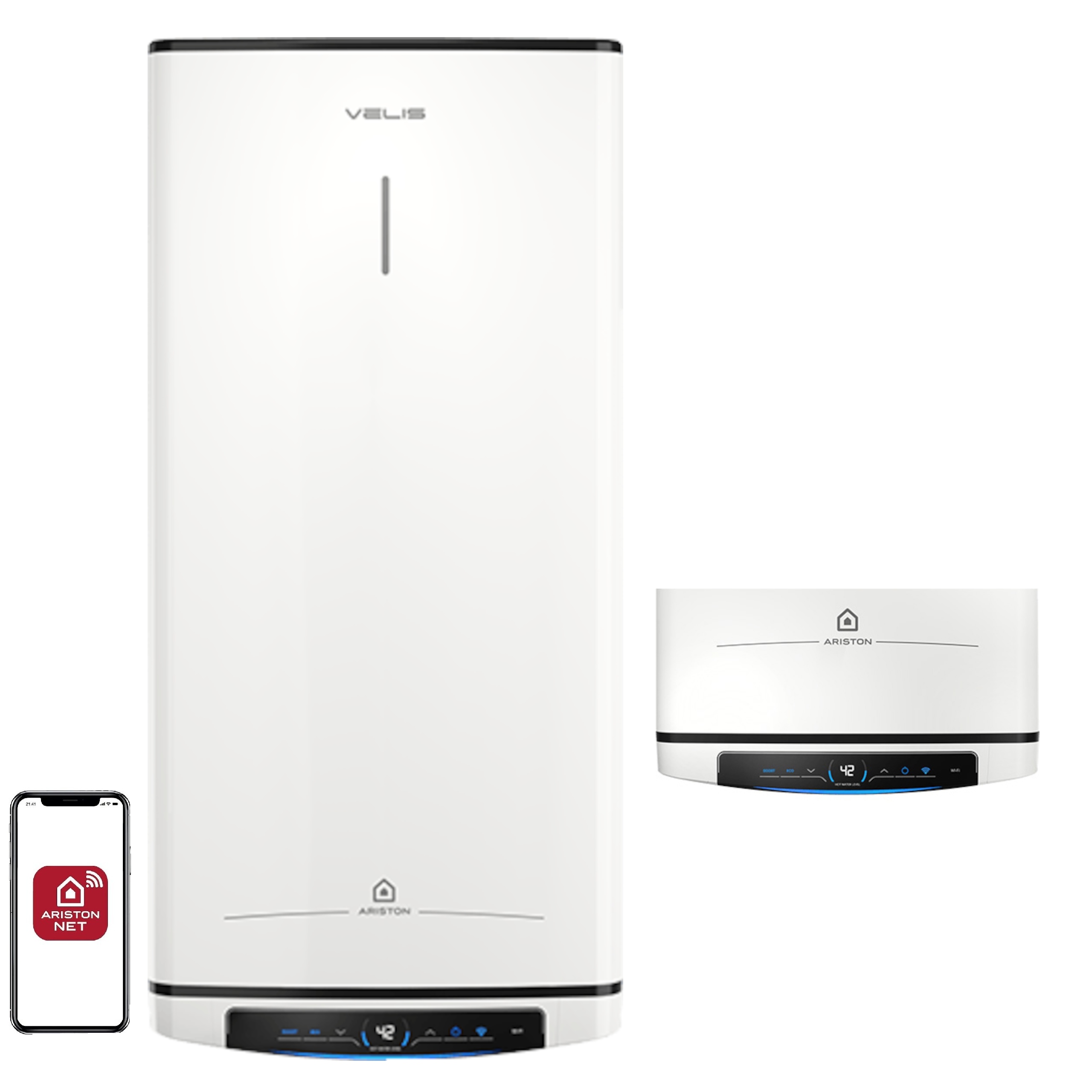 Elektrický Bojler 50L Ohřívač Teplej Užitkové Vody Plochý Ariston Vertikální Horizontální Wifi