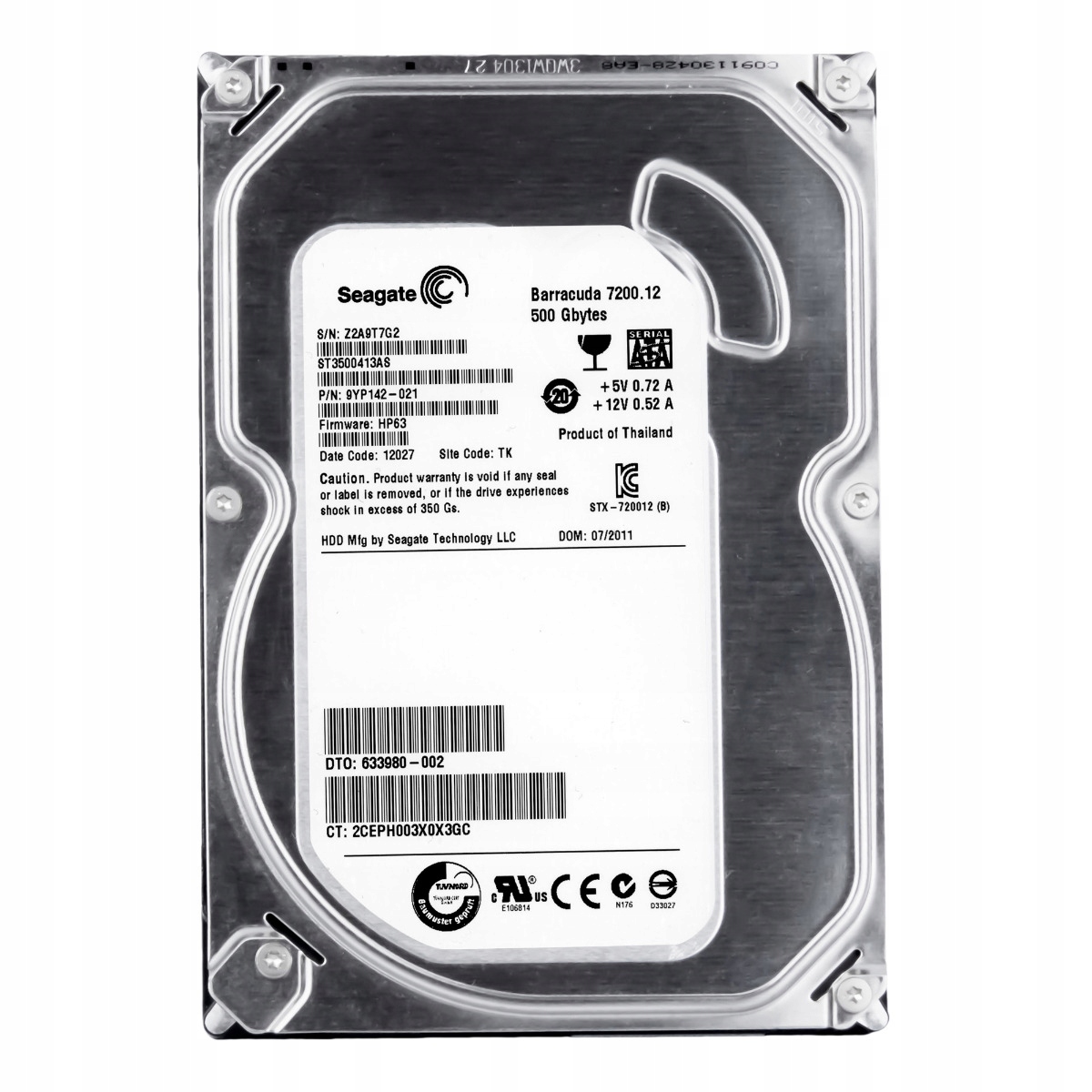 

Seagate 500GB 7.2k 16MB Sata III 3.5'' ST3500413AS
