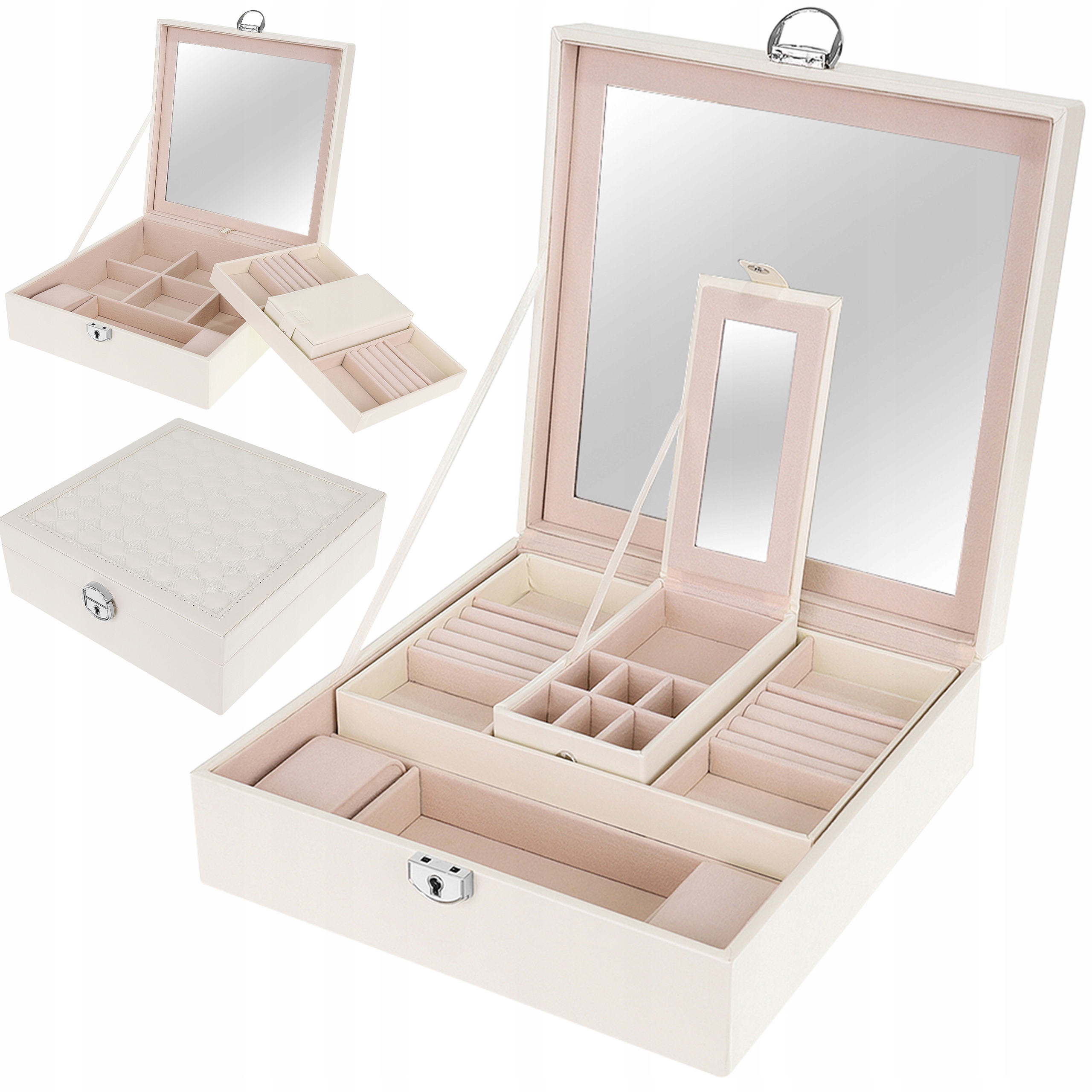 Коробка-органайзер Элегантный вместительный футляр для ювелирных изделий и часов