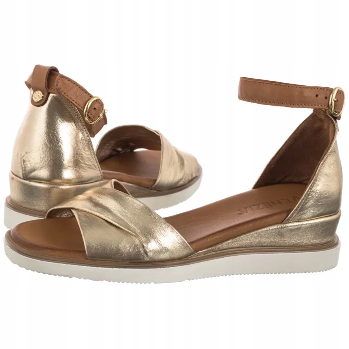 Dámské letní sandály na podpatku Venezia Zlaté E076LEGOOBS029