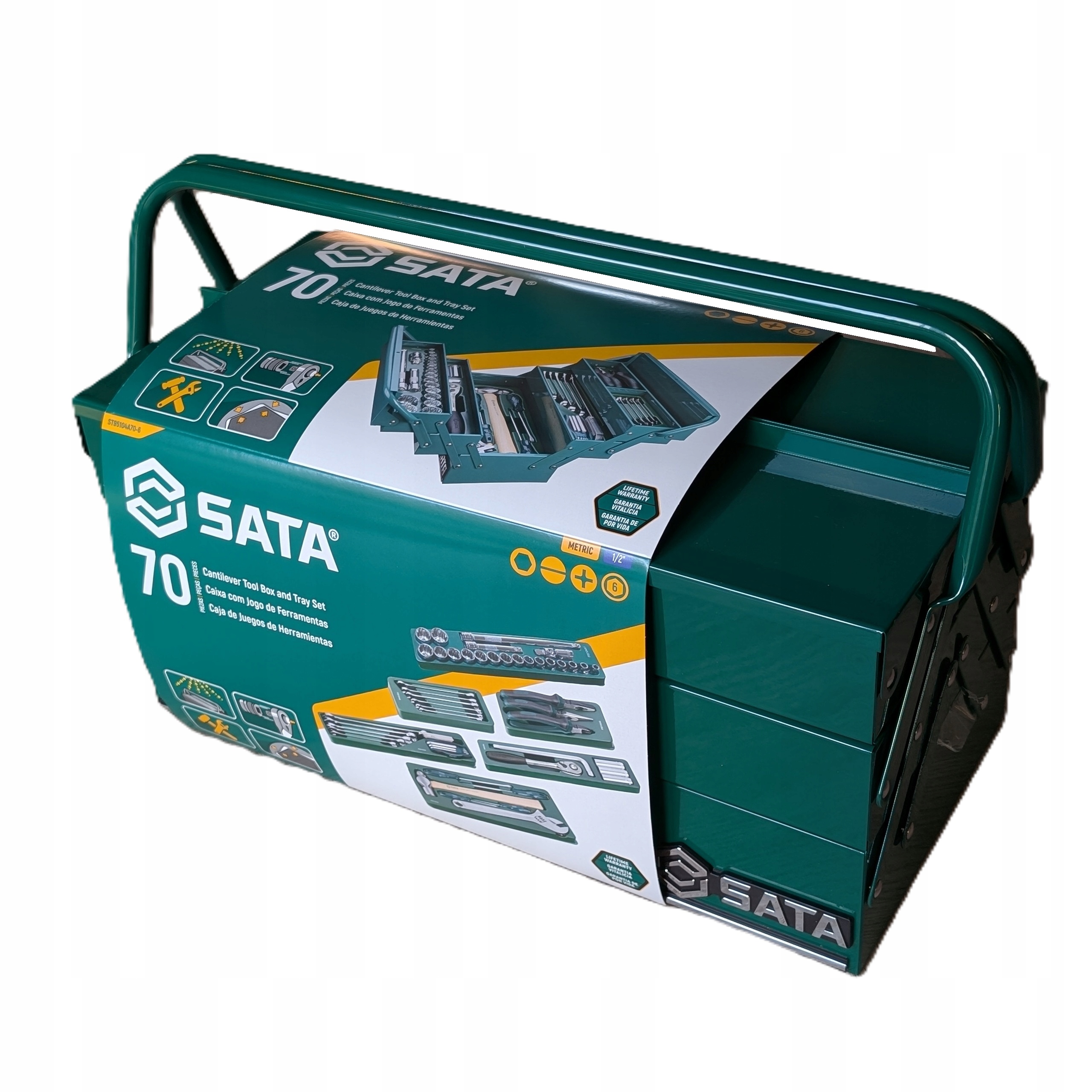 Skrzynia narzędziowa Zestaw narzędzi metalowa rozkładana instalatora Sata