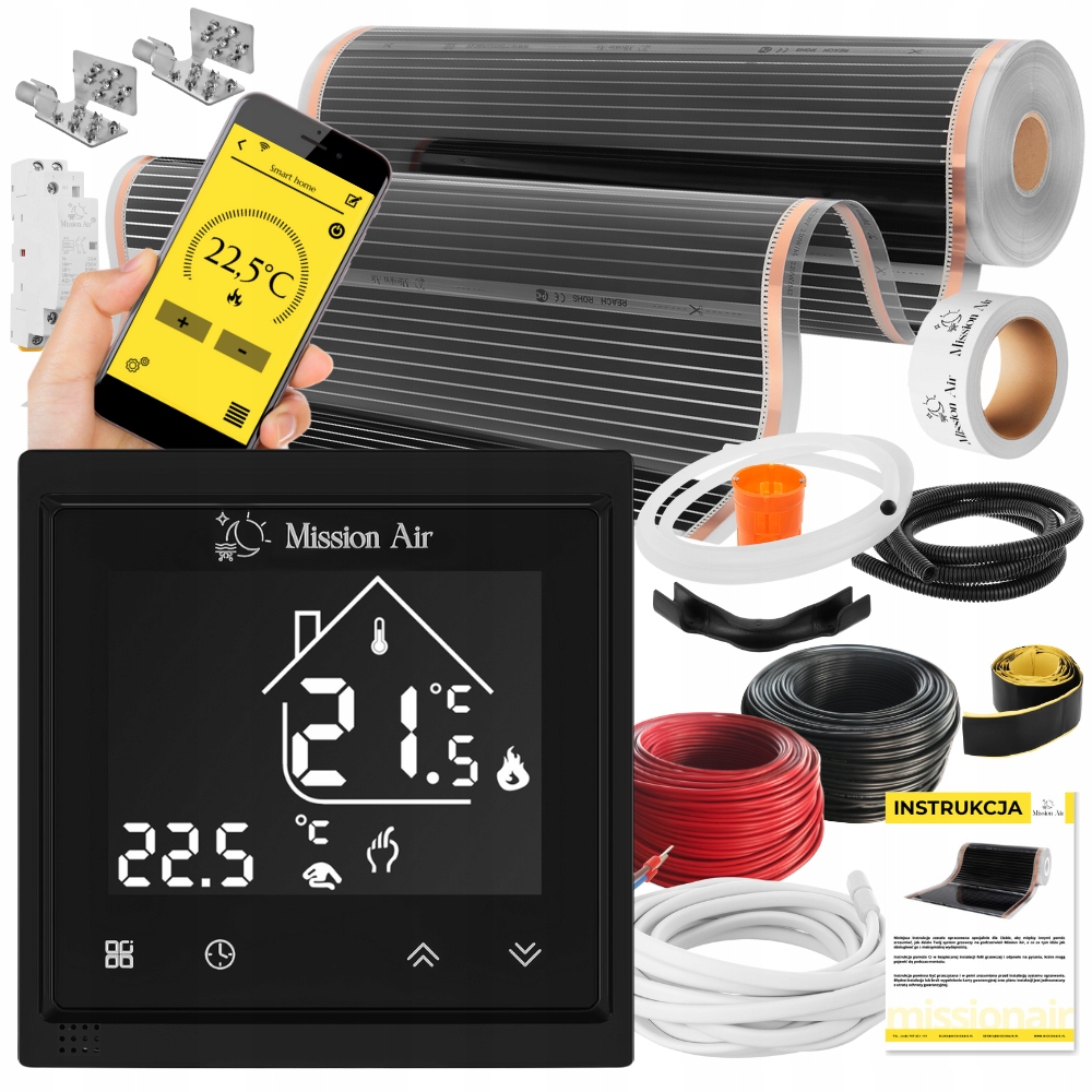 Set Fólie Vyhřívací Podložka Infračervená 28 m² 160 W