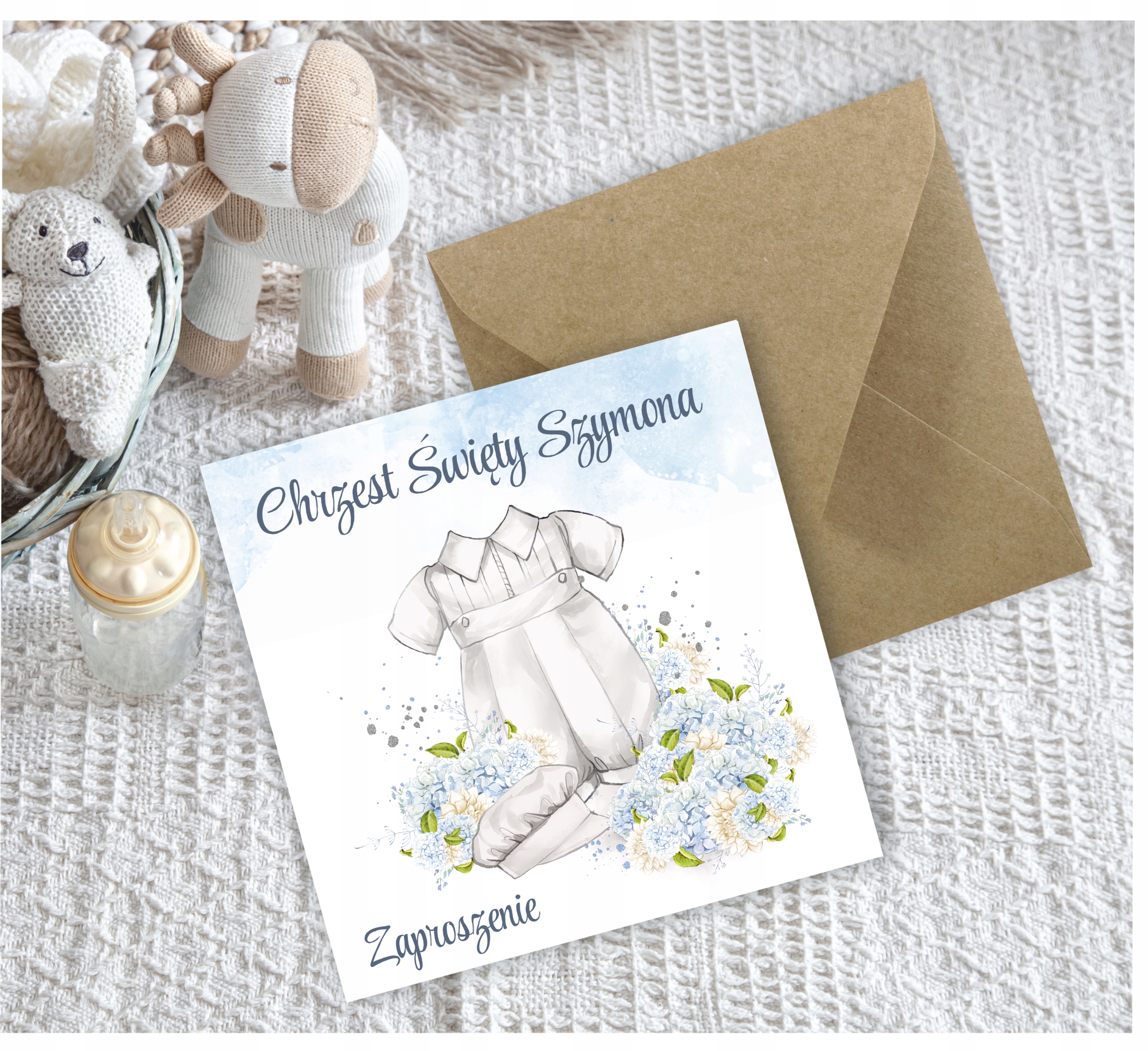 ZAPROSZENIA NA CHRZEST + KOPERTA + IMIĘ Wysokość produktu 140 cm