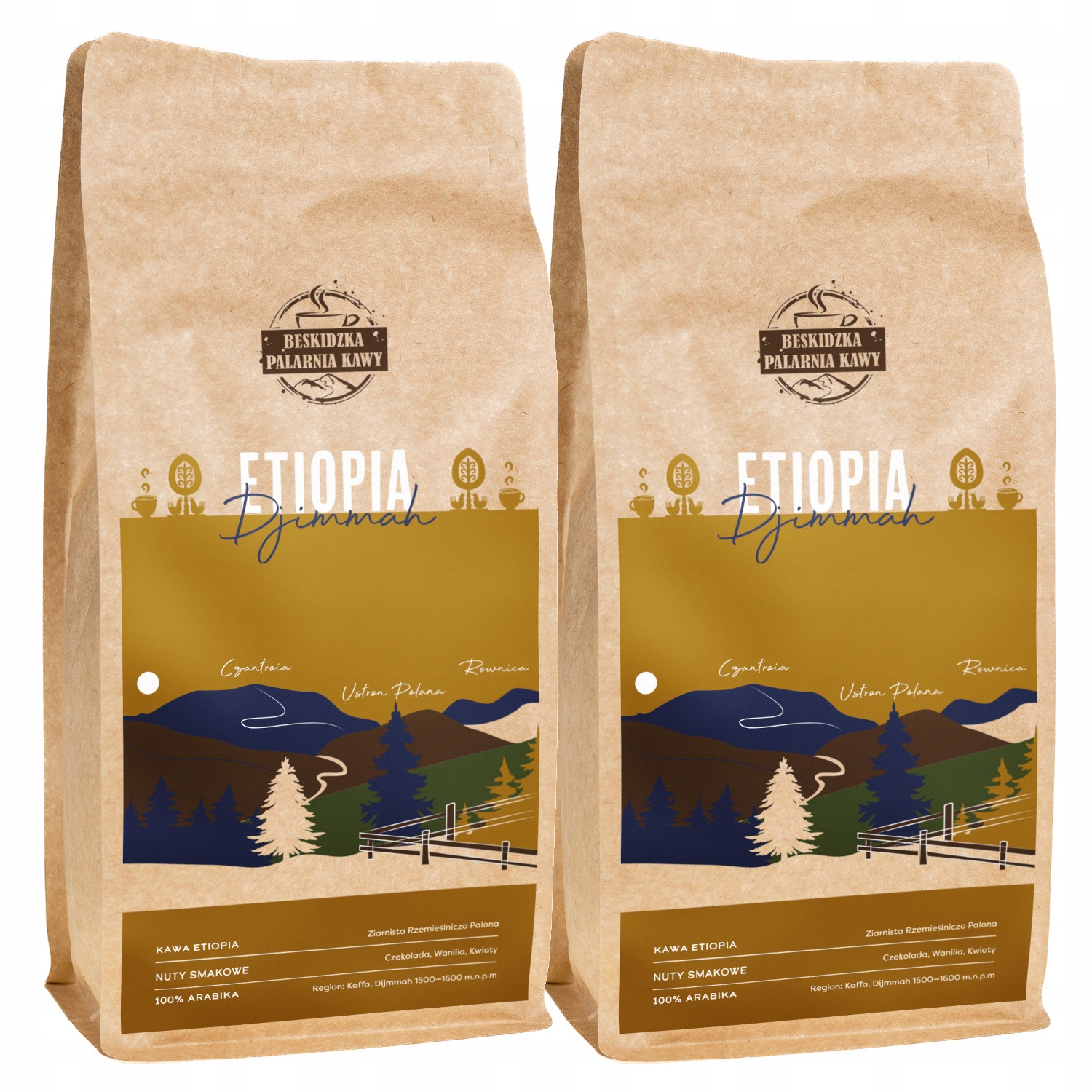 Čerstvě Pražená Mletá Káva Etiopie Djimmah 2x 1KG 100% Arabica Speciality