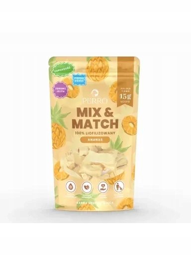 5 x Perro MIX &amp; Match Přírodní lyofilizované pamlsky pro psa Ananas 15 g