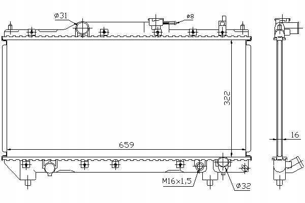 NISSENS CHŁODNICA SILNIKA (MANUALNA, Z ELEMENTAMI