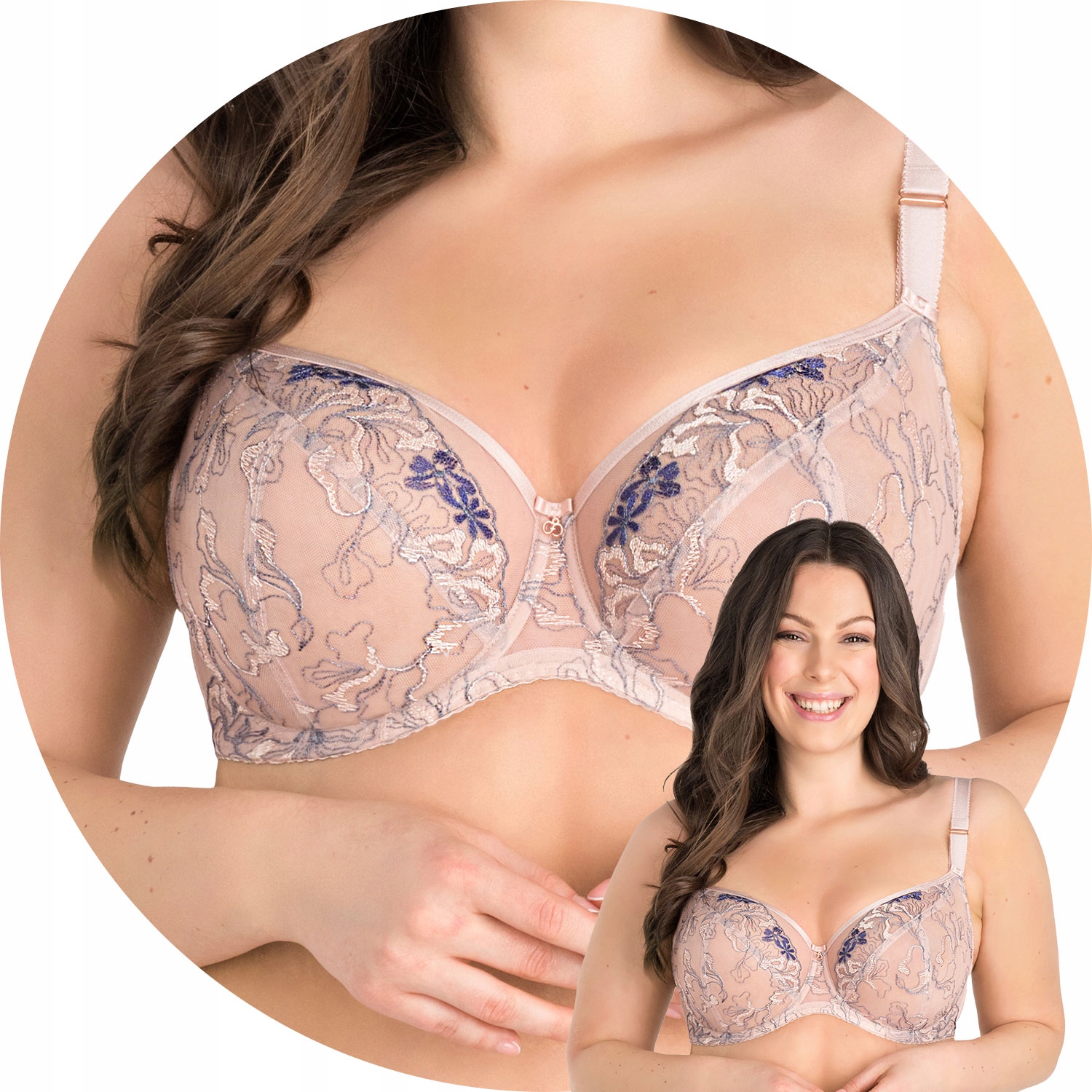 Gorsenia K831 Flower Bomb béžová Podprsenka měkká Soft 100C