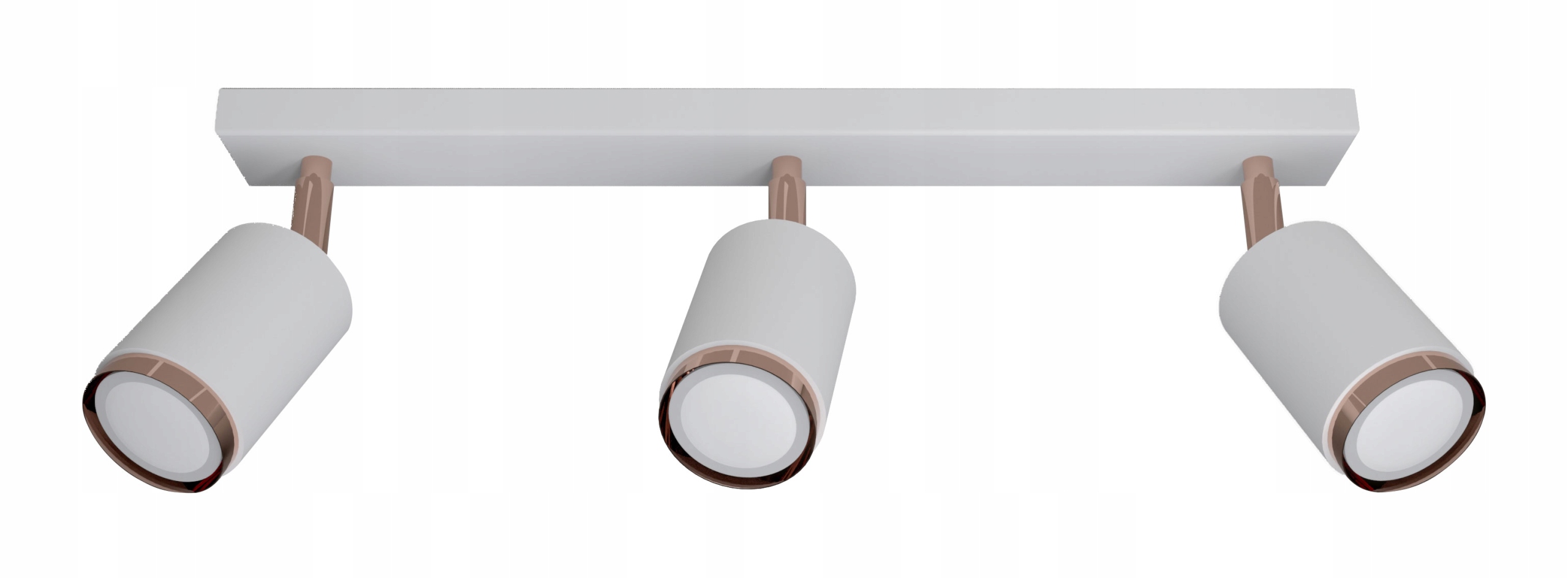 Závesná lampa s nastaviteľnou bielo-medenou lištou