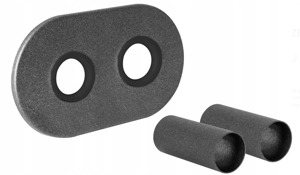 ZESTAW MASKUJĄCY ROZETA PODWÓJNA + TULEJE CZARNY