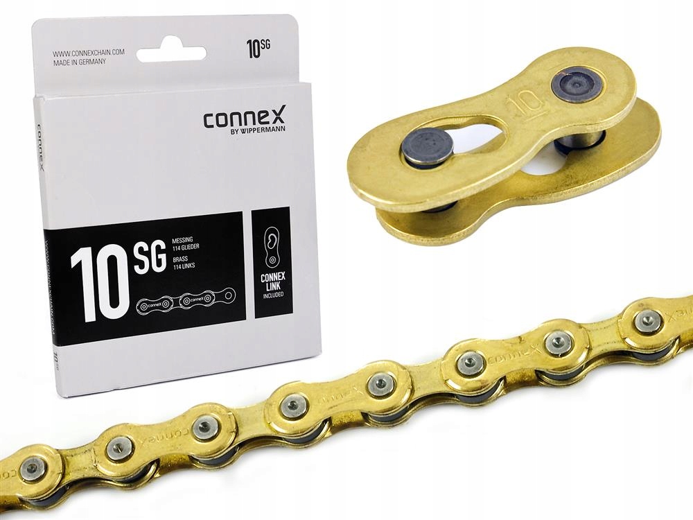 Łańcuch rowerowy Connex 10SG, 10 rzędowy, 114 ogniw, stal, Złoty A Skromny