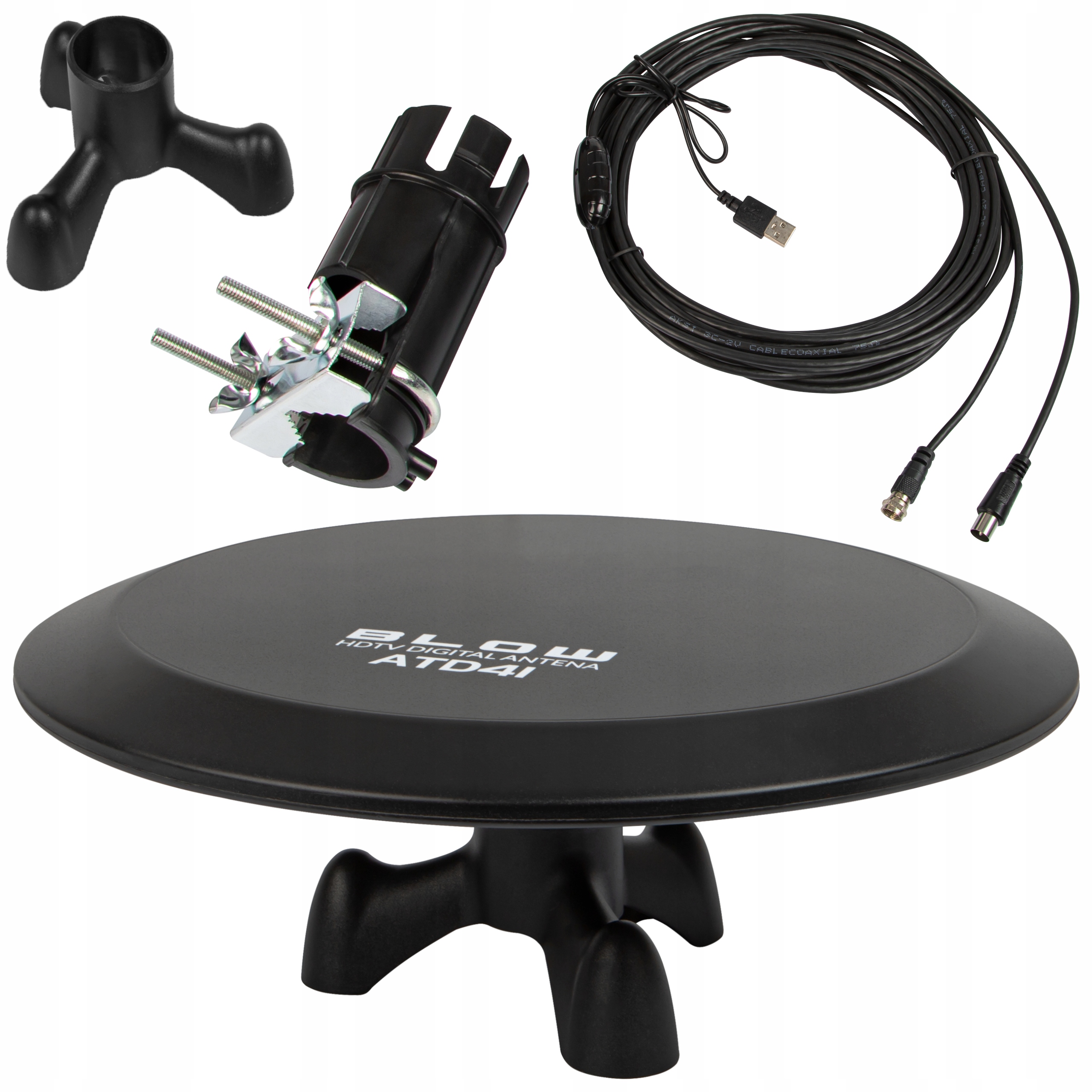 Aktywna Antena Wewnętrzna Zewnętrzna Dookólna 360 DVB-T2 Tv 4K Dab MUX-8