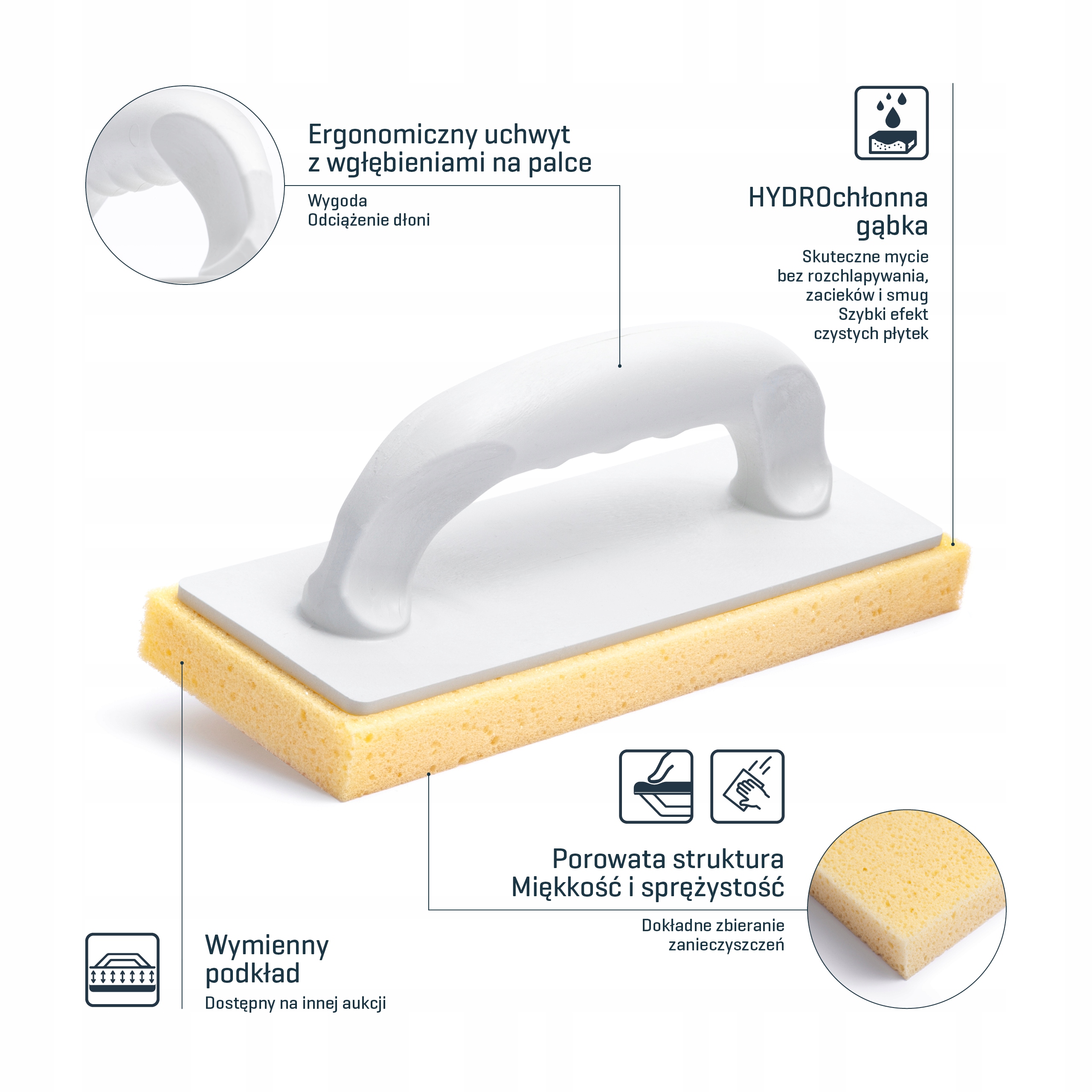 COMENSAL Zestaw Paca do mycia płytek z gąbką MIX Typ paca