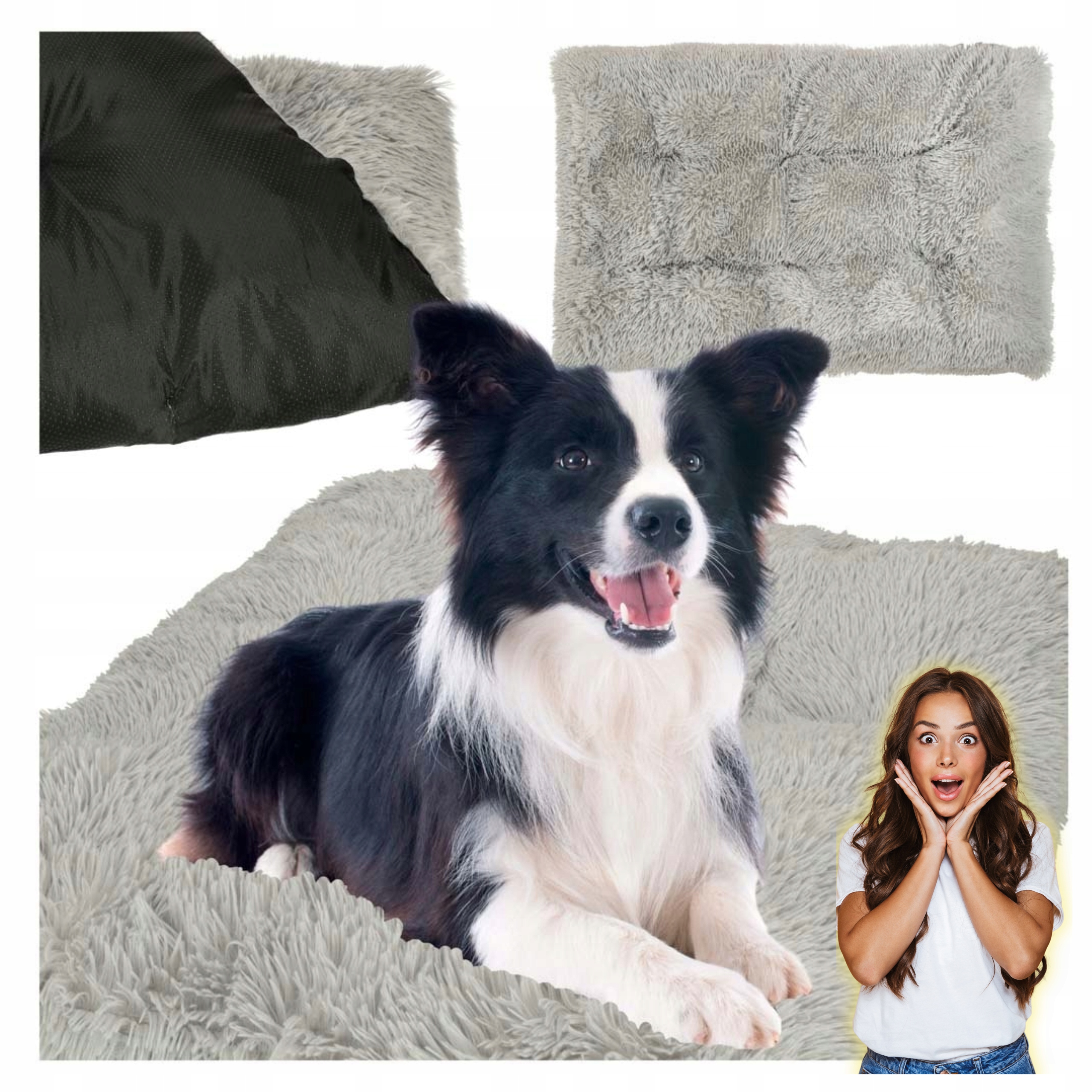 Levně Pelíšek Pro Psa Kočku Plyšové Potah Chlupatý Polštář Shaggy Pevný